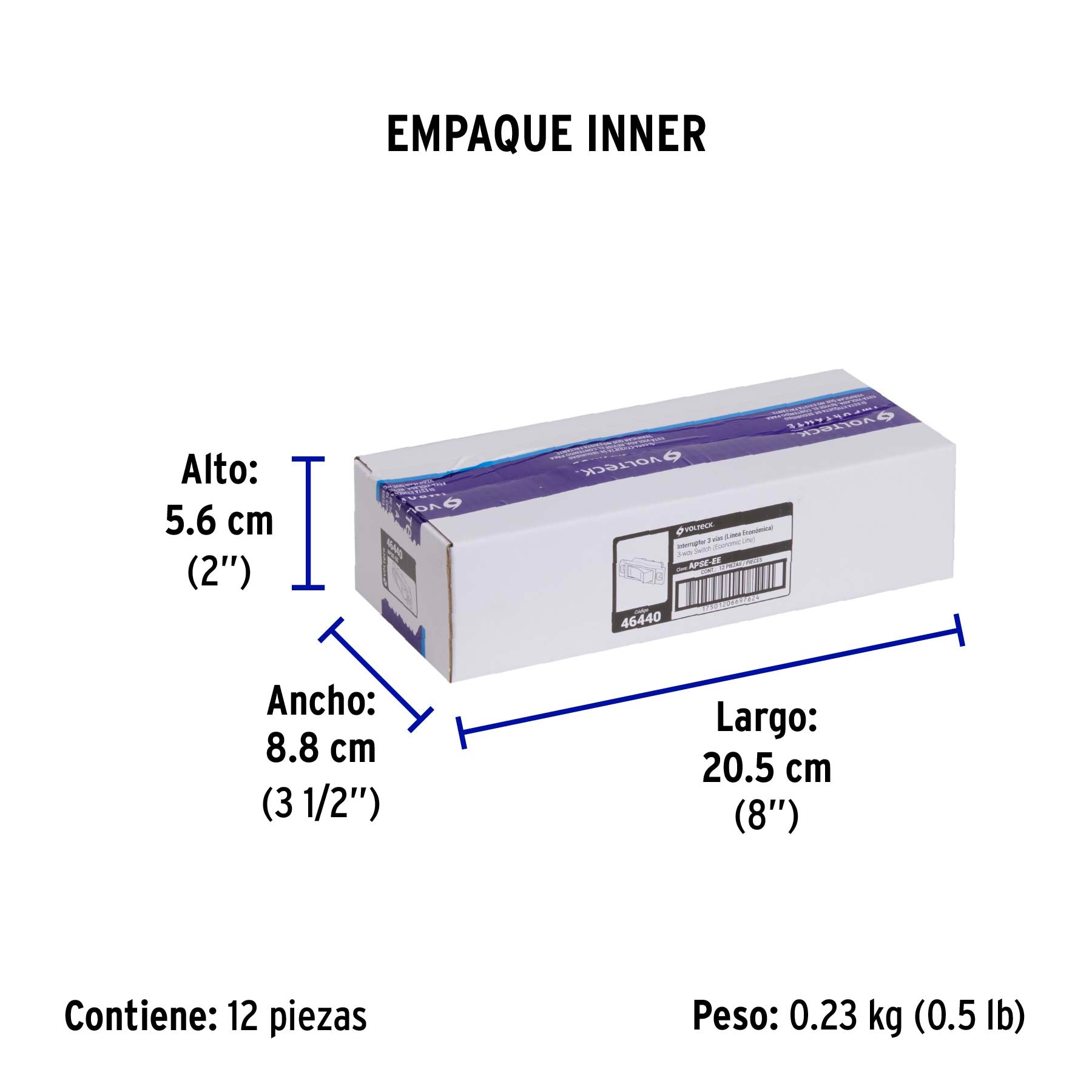 Interruptor de 3 vías, línea Económica