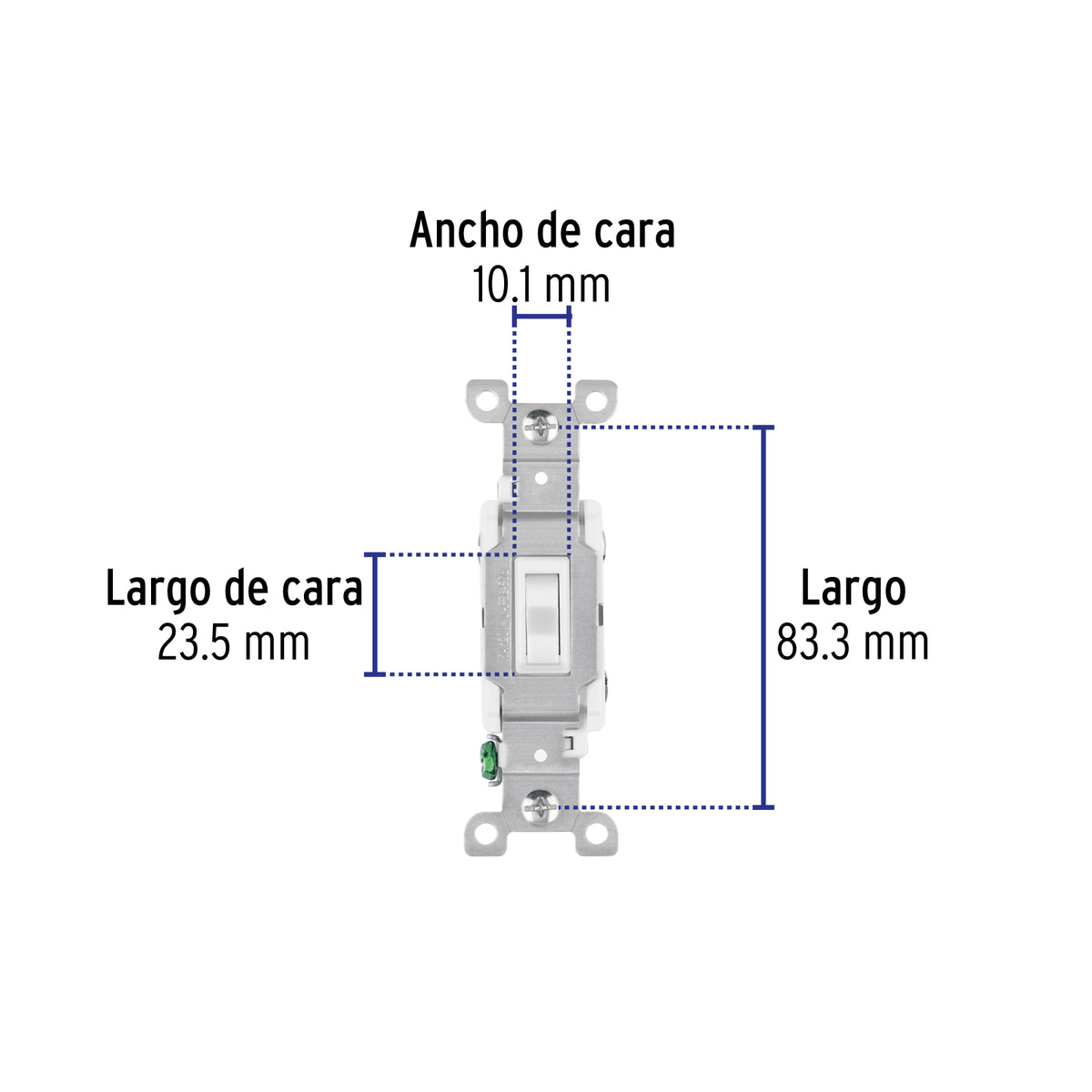 Interruptor vertical de palanca, 3 vías, Standard, blanco