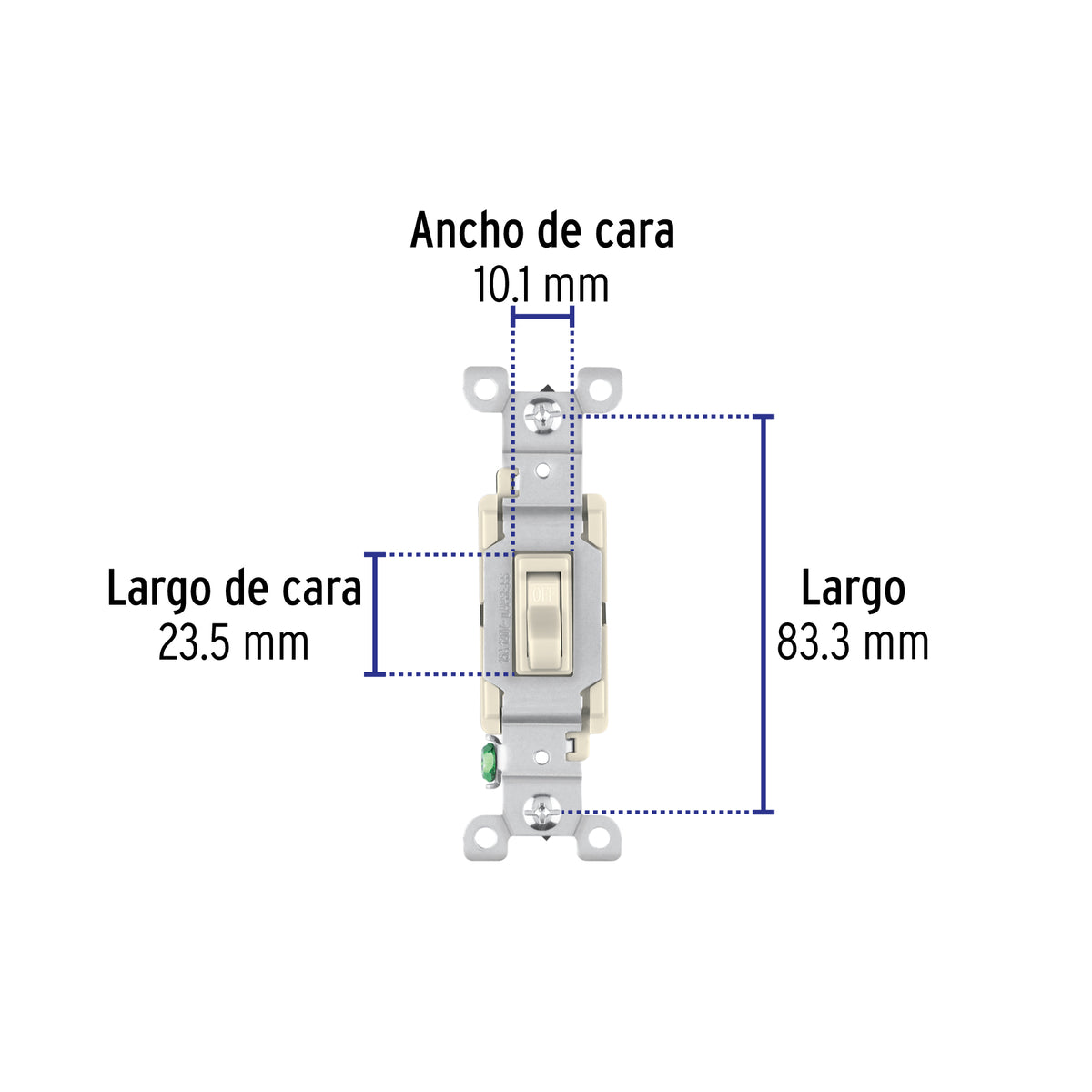 Interruptor vertical, de 3 vías, línea Standard