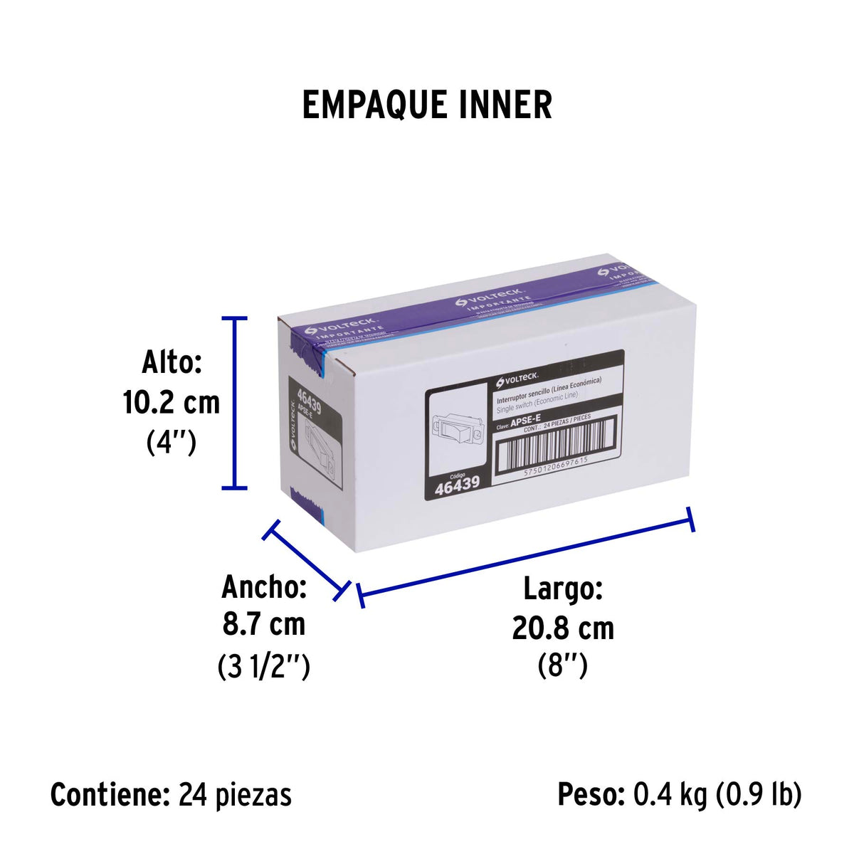 Interruptor sencillo, línea Económica