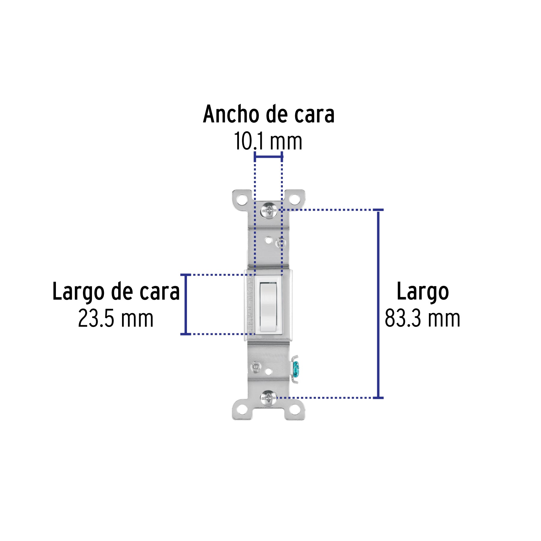Interruptor vertical de palanca, Standard, blanco, Volteck