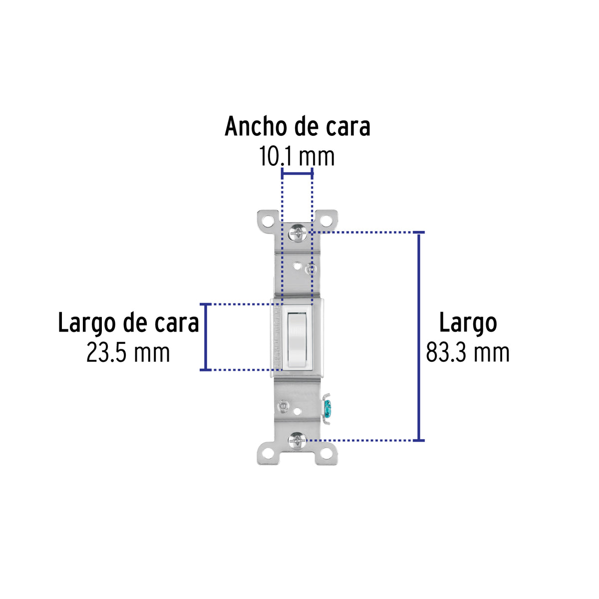 Interruptor vertical de palanca, Standard, blanco, Volteck