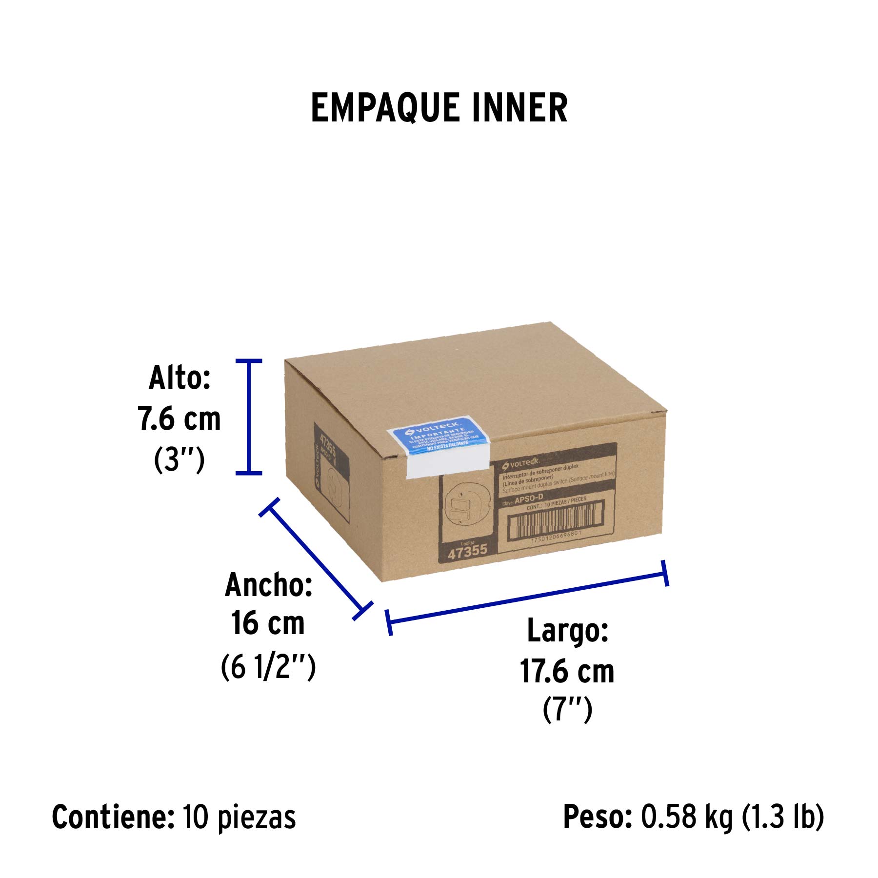 Interruptor de sobreponer dúplex