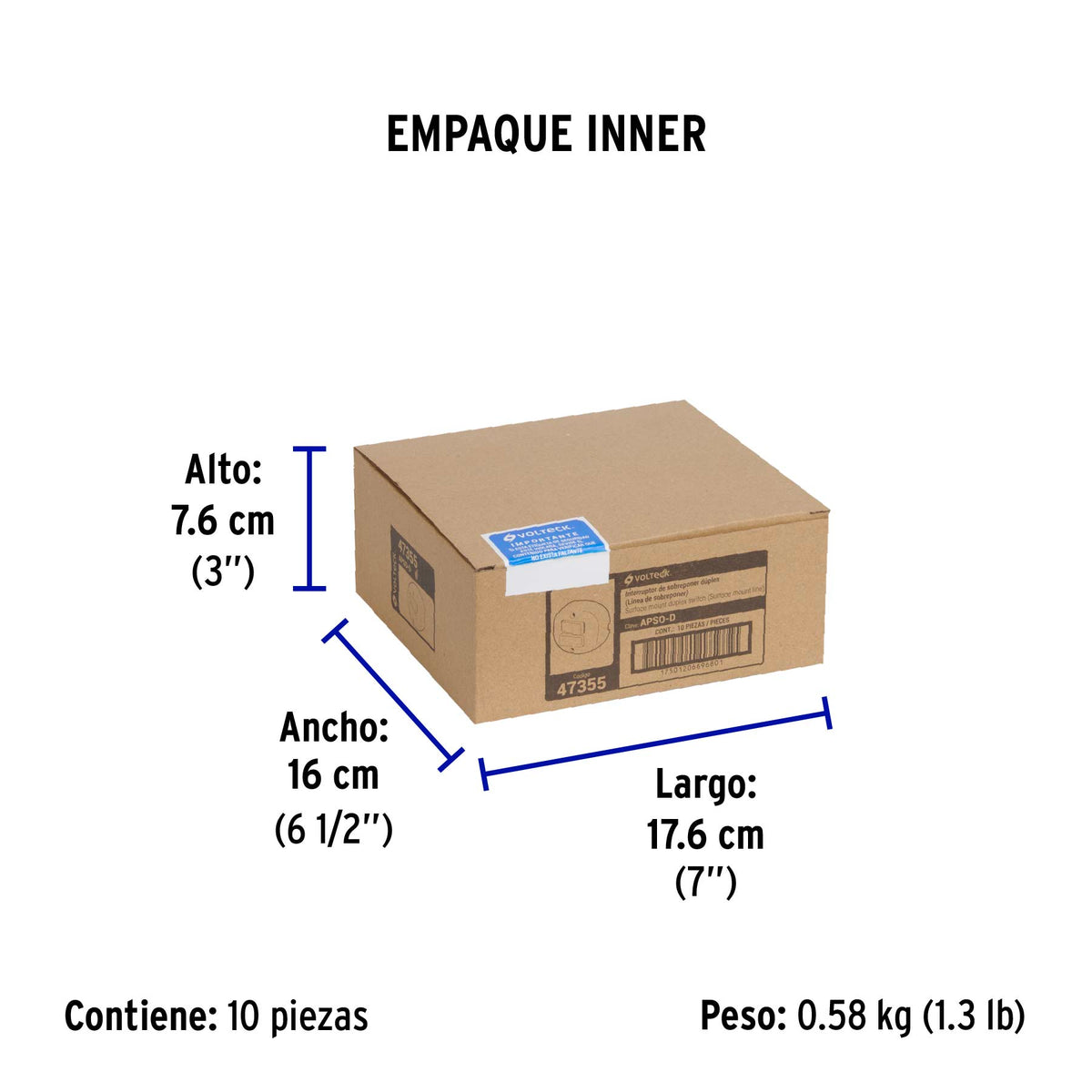 Interruptor de sobreponer dúplex