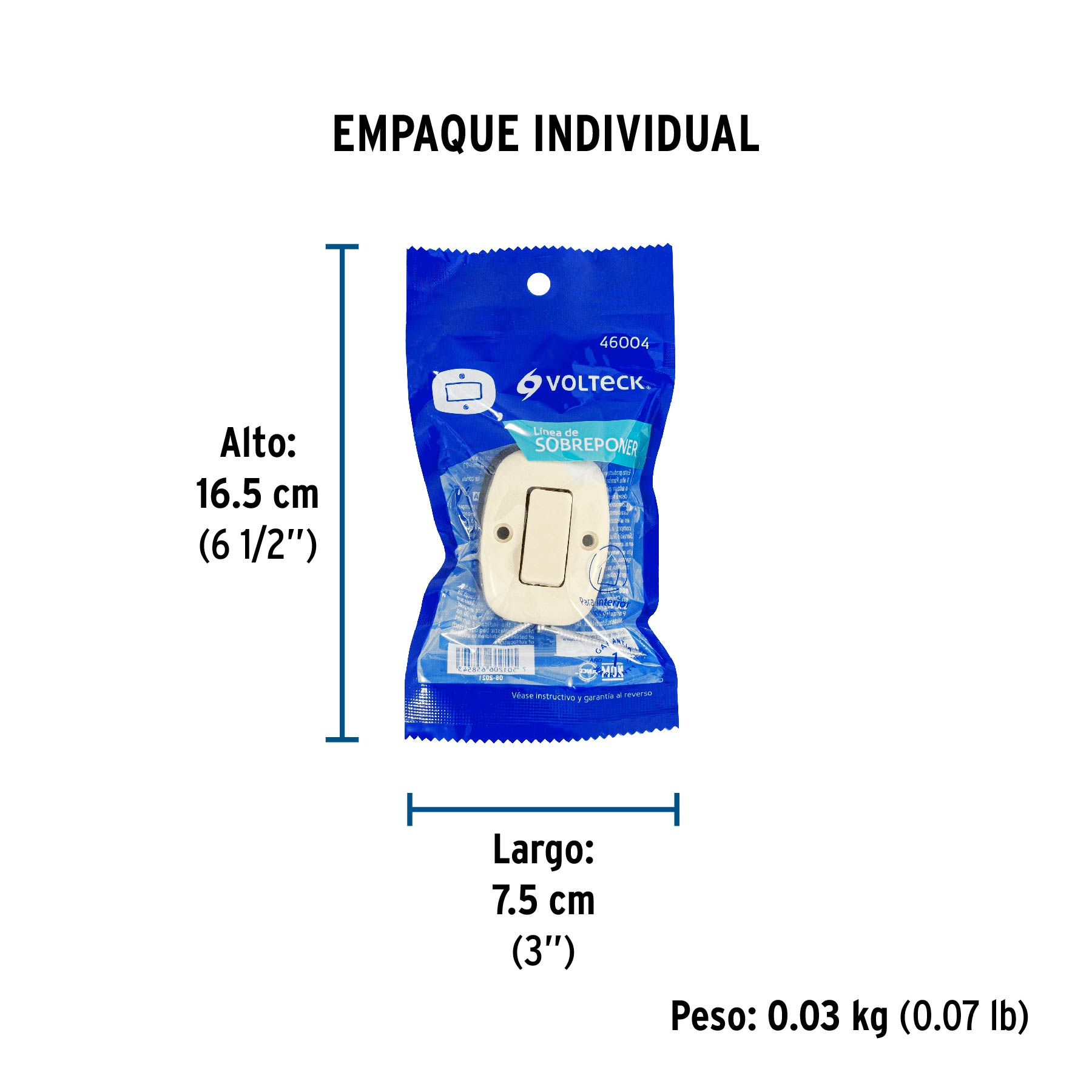 Interruptor de sobreponer sencillo