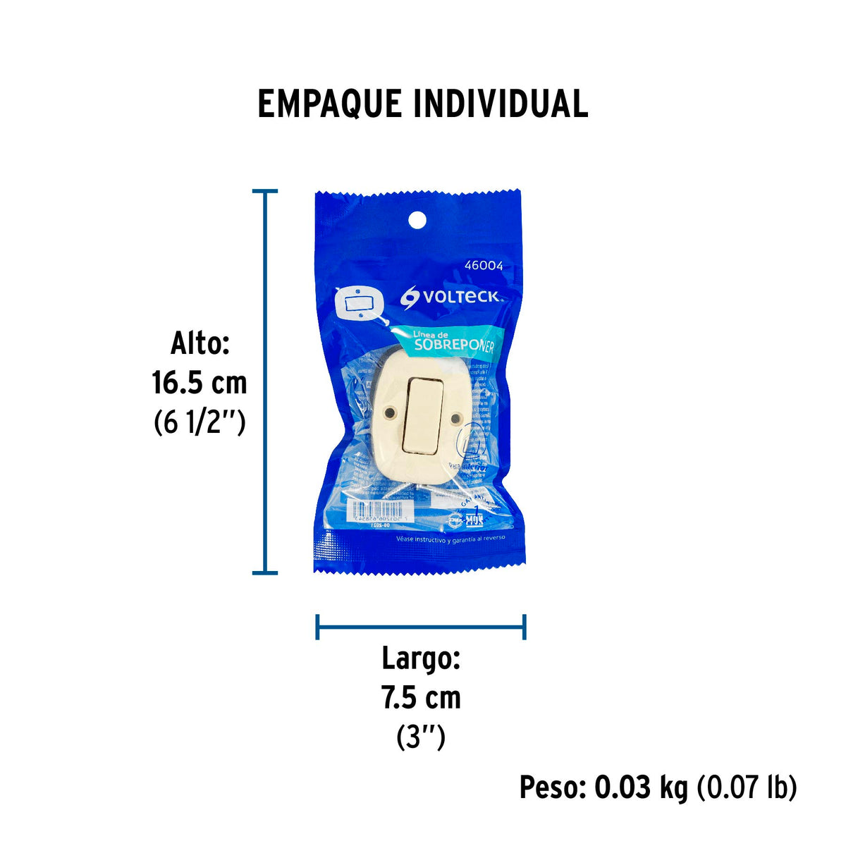Interruptor de sobreponer sencillo
