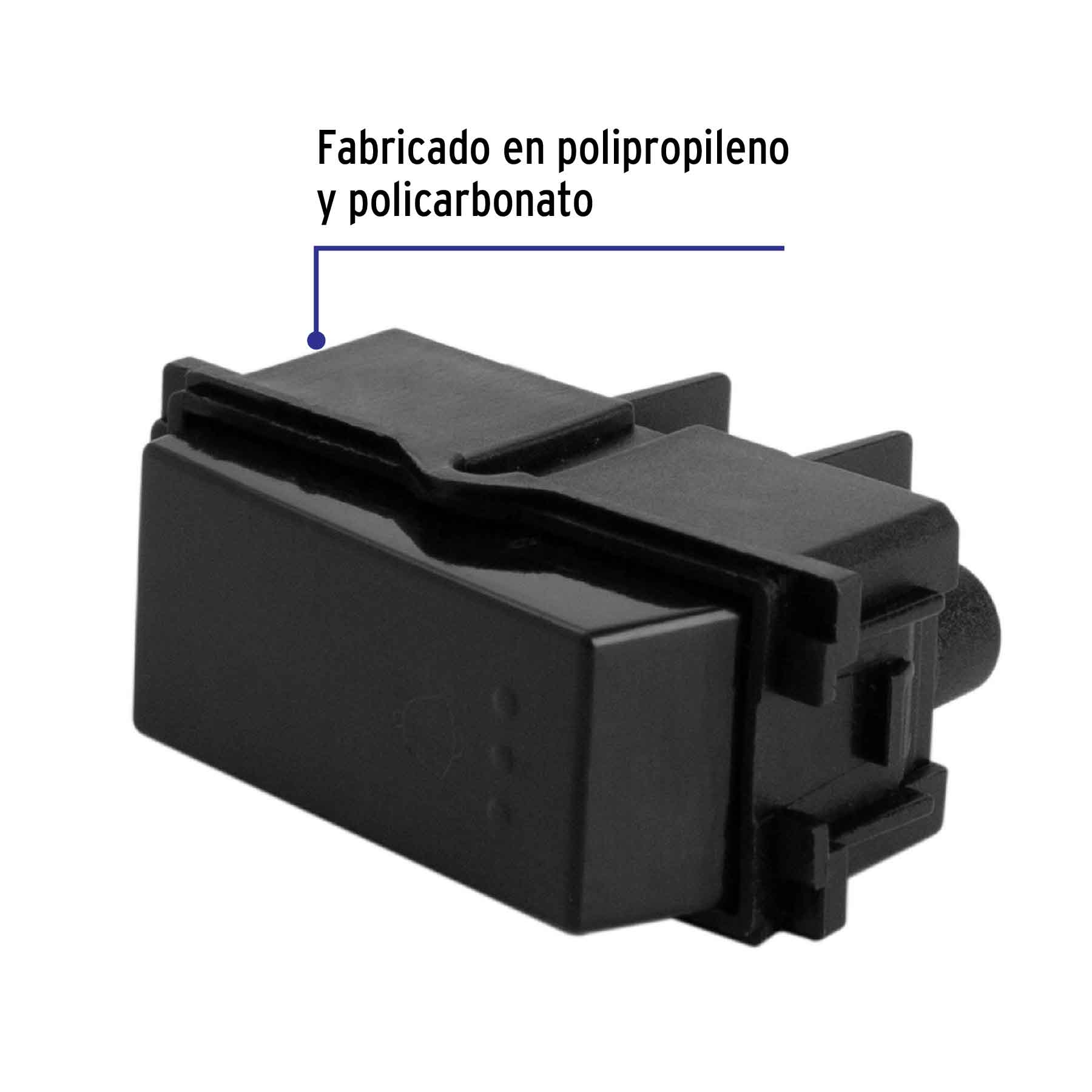 Interruptor para timbre, línea Italiana, color negro
