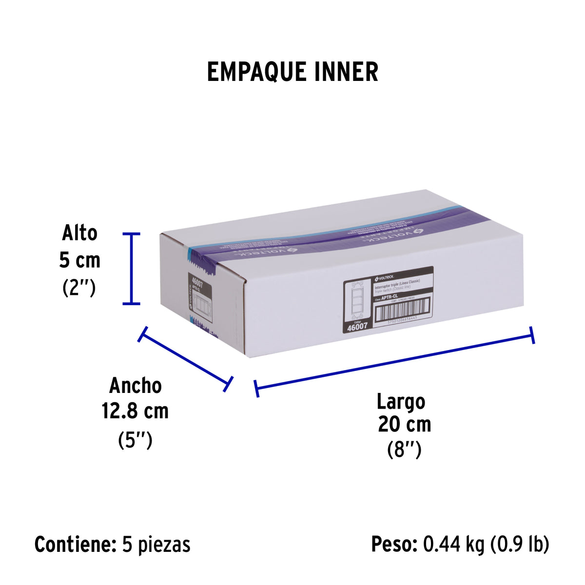 Interruptor triple, línea Classic