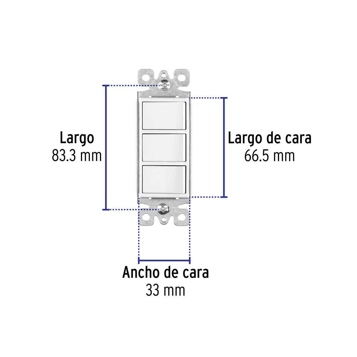 Interruptor triple, línea Classic