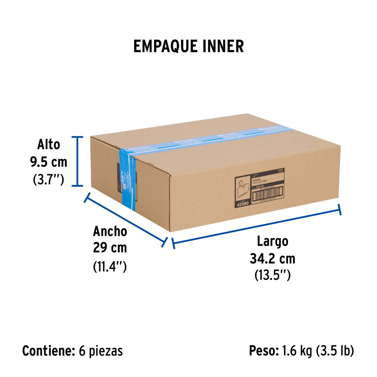 Portarrollo metálico acabado cromo, Foset Aqua