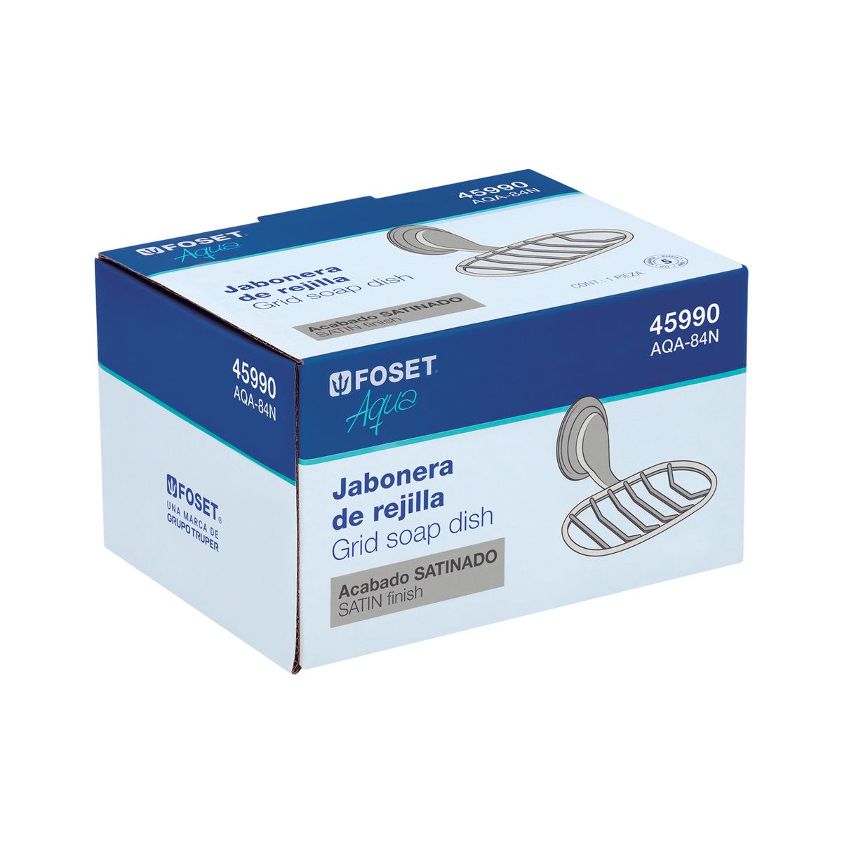Jabonera metálica satín, Foset Aqua