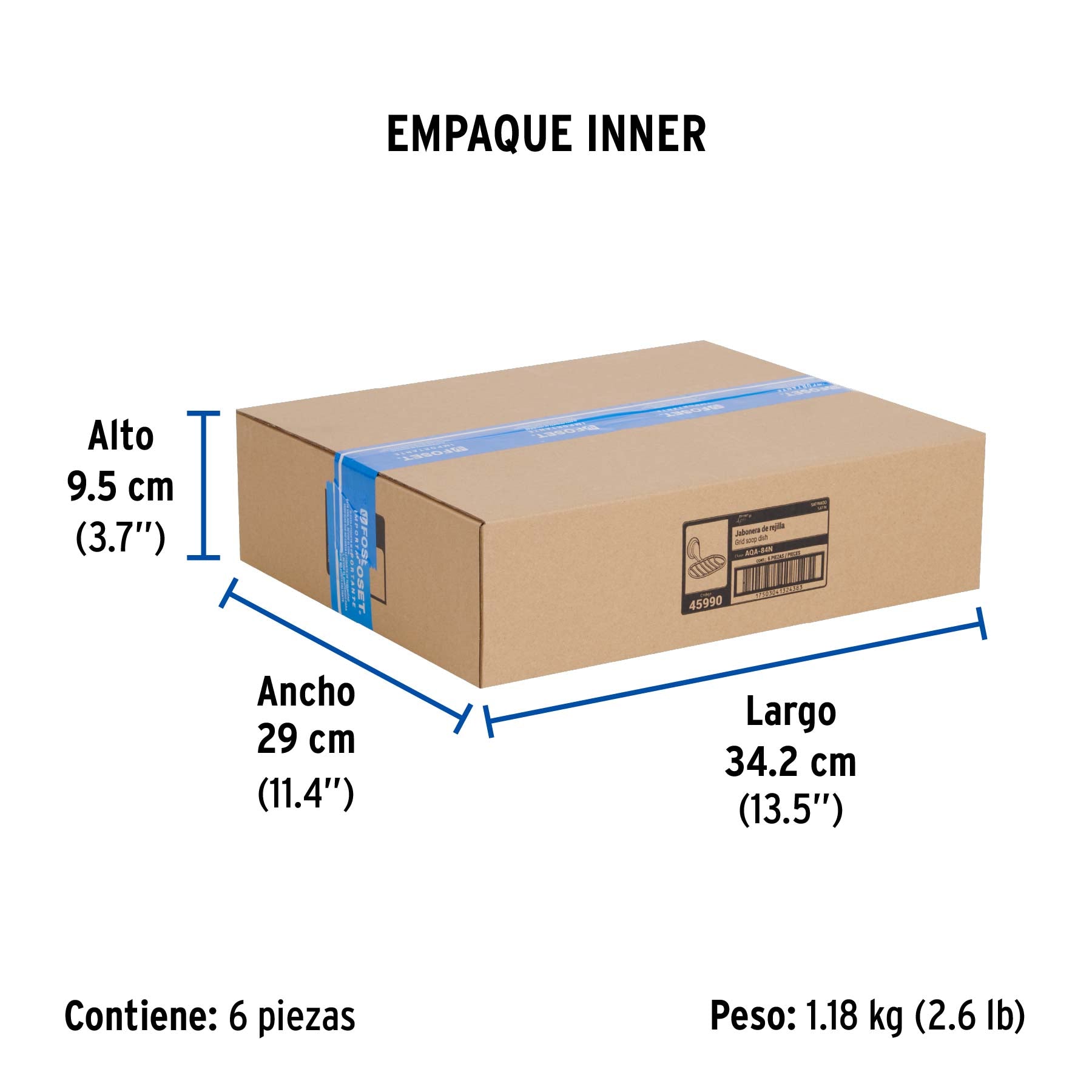 Jabonera metálica satín, Foset Aqua