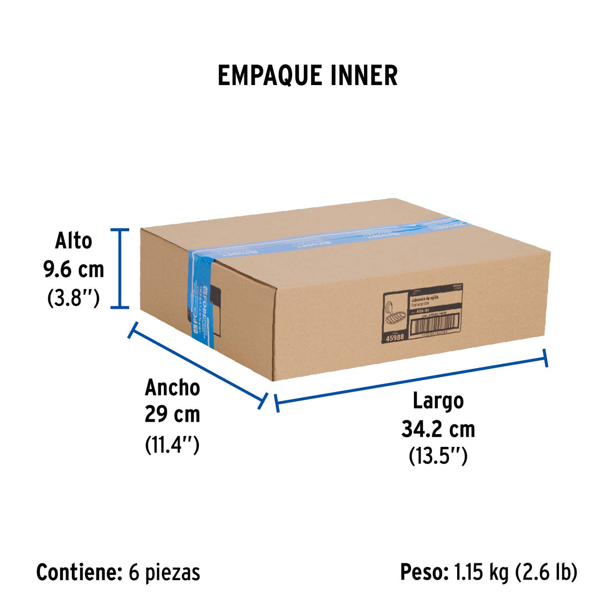 Jabonera metálica cromo, Foset Aqua