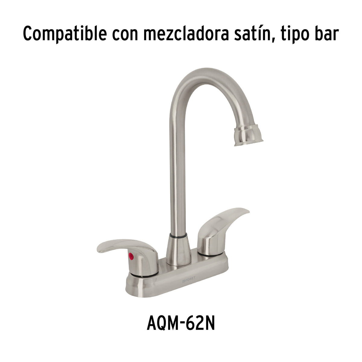 Cuello para mezcladora de lavabo, tipo bar, satín, Aqua