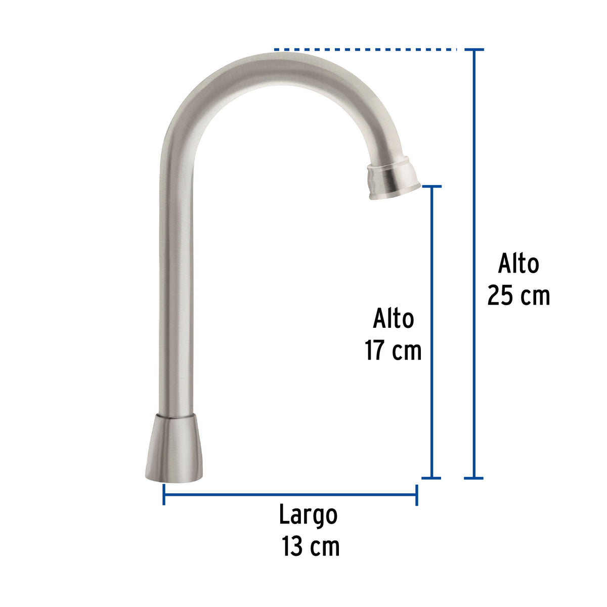 Cuello para mezcladora de lavabo, tipo bar, satín, Aqua