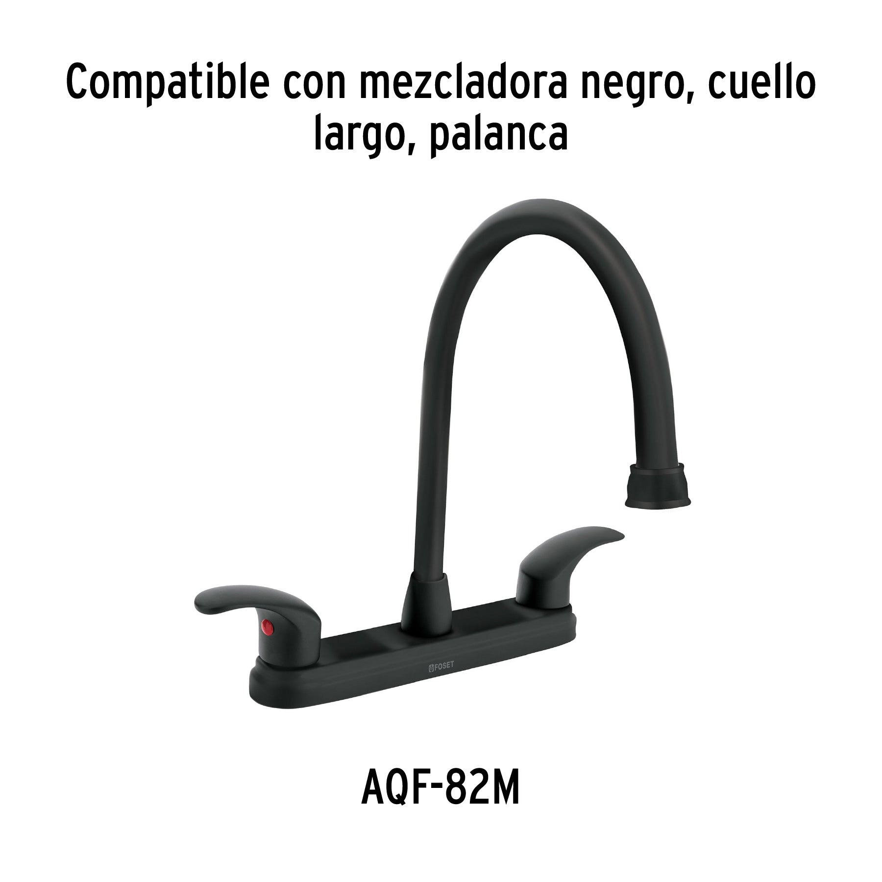 Cuello para mezcladora de fregadero, negro mate, Aqua