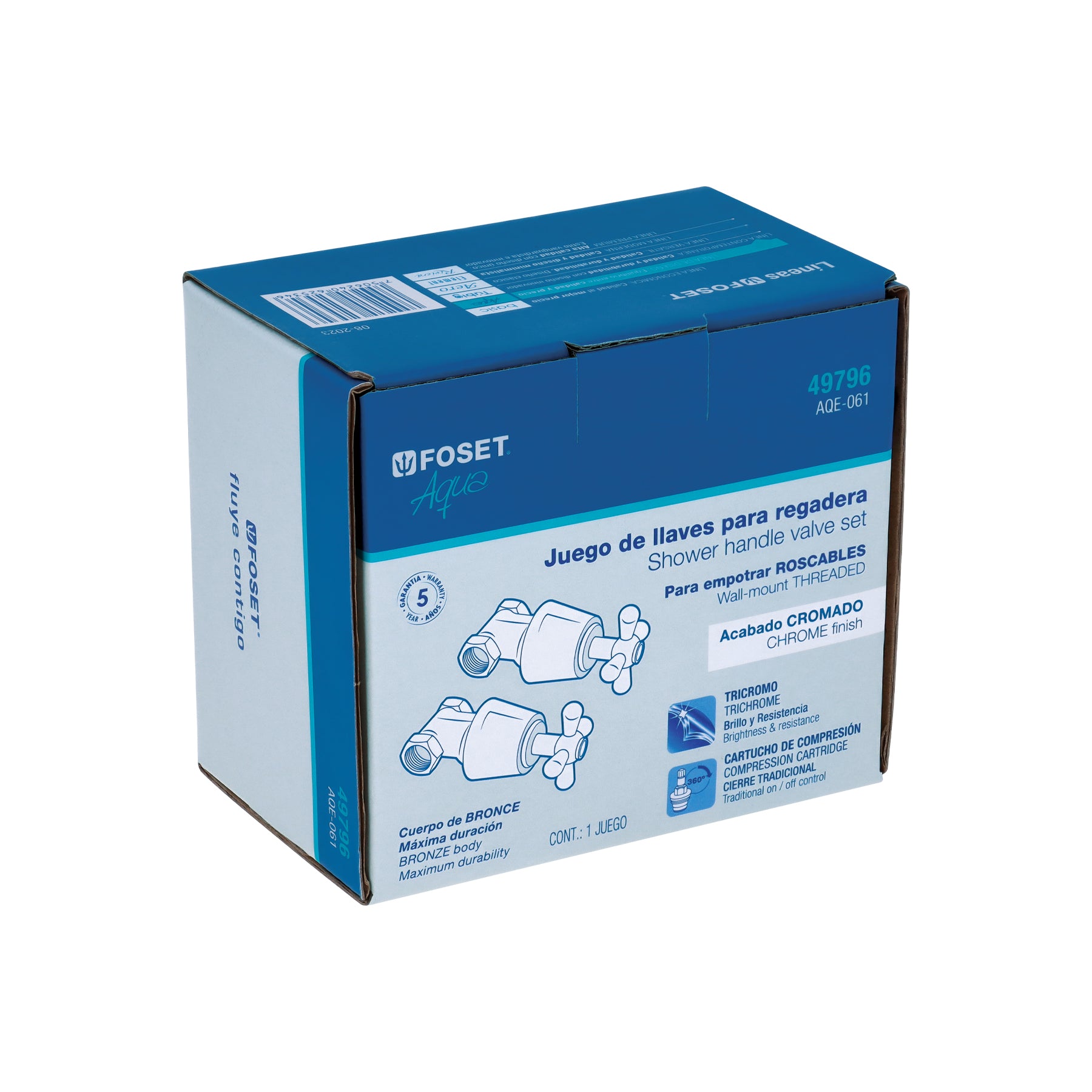 Juego 2 llaves de empotrar, roscables tipo cruceta, Aqua