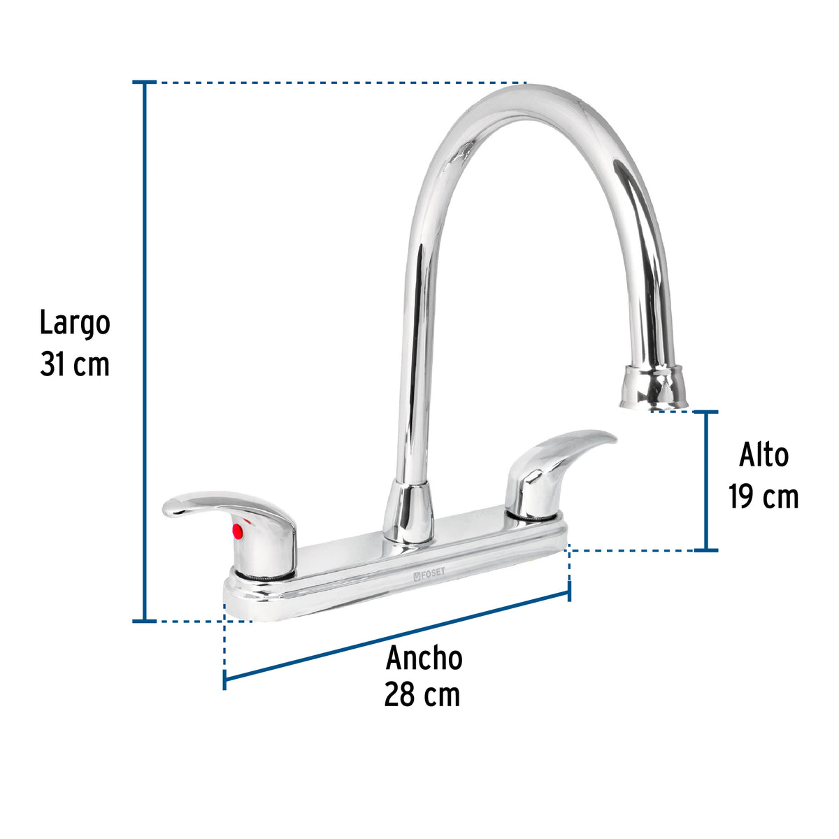 Mezcladora para fregadero, manerales palanca,acero inox.Aqua