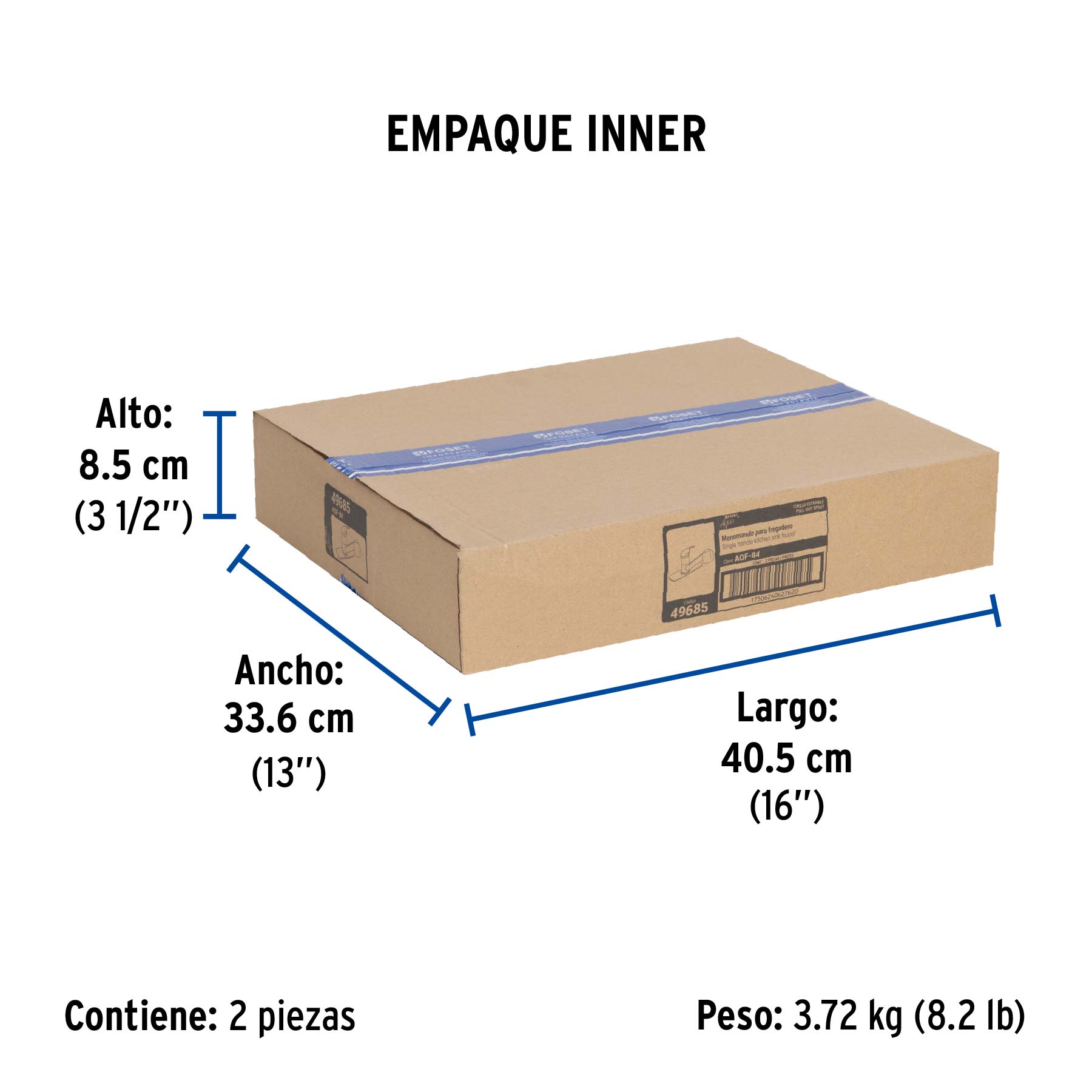 Monomando para fregadero, cuello extraíble, Aqua