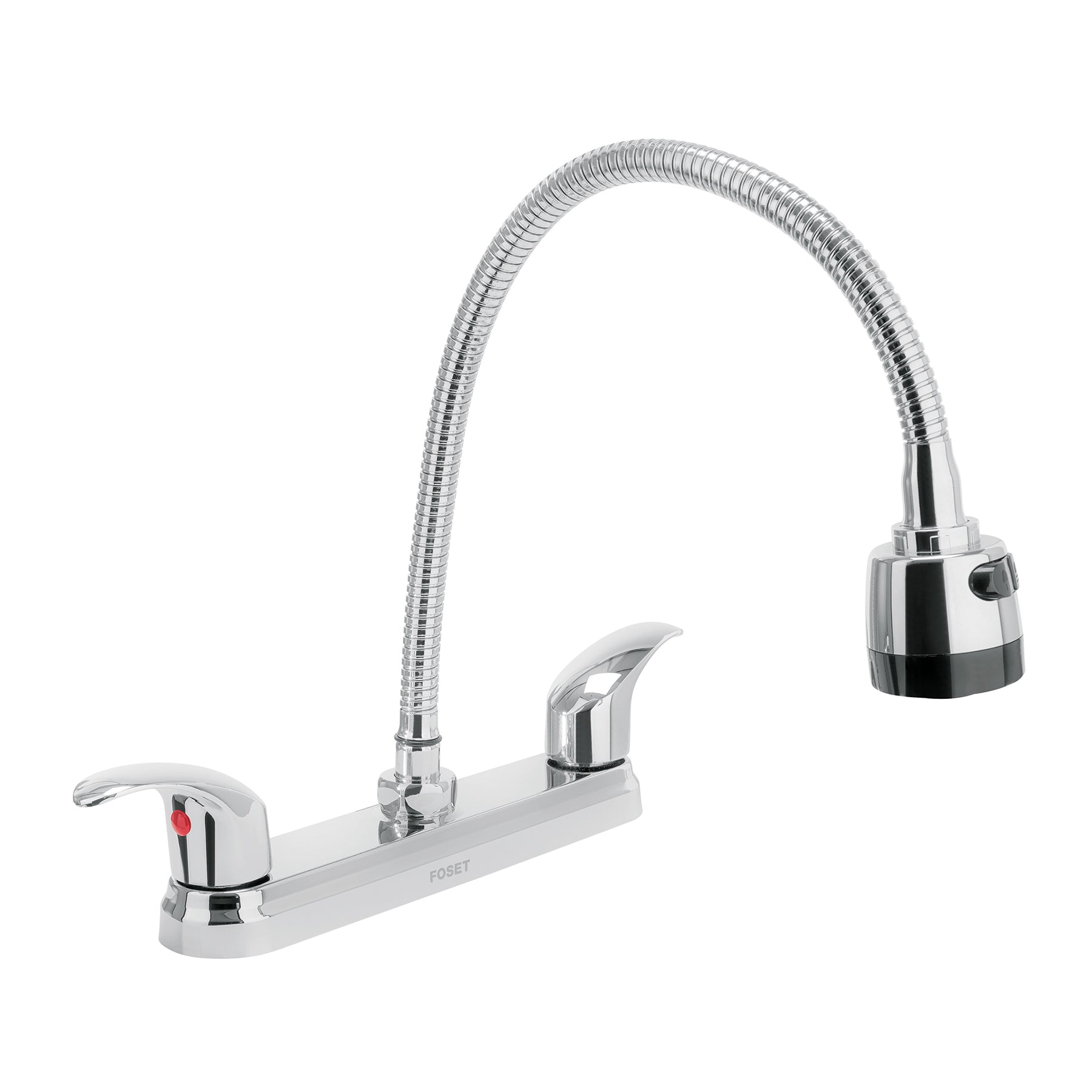 Mezcladora inox 8' p/fregadero, flexible, palanca, Foset
