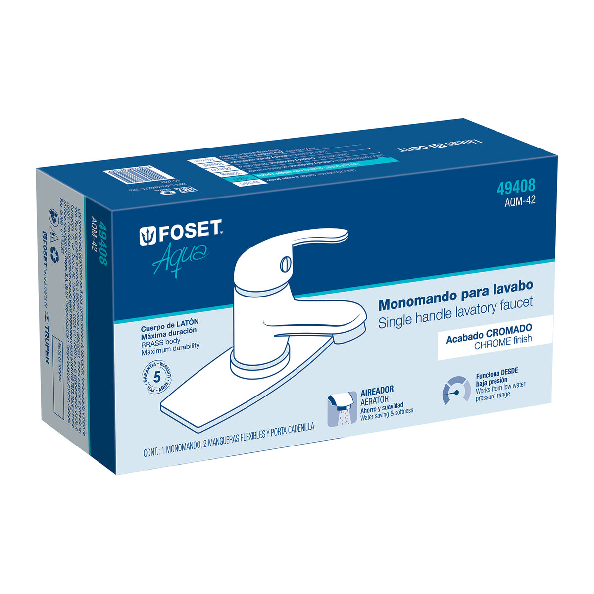 Mezcladora para lavabo, monomando, Aqua