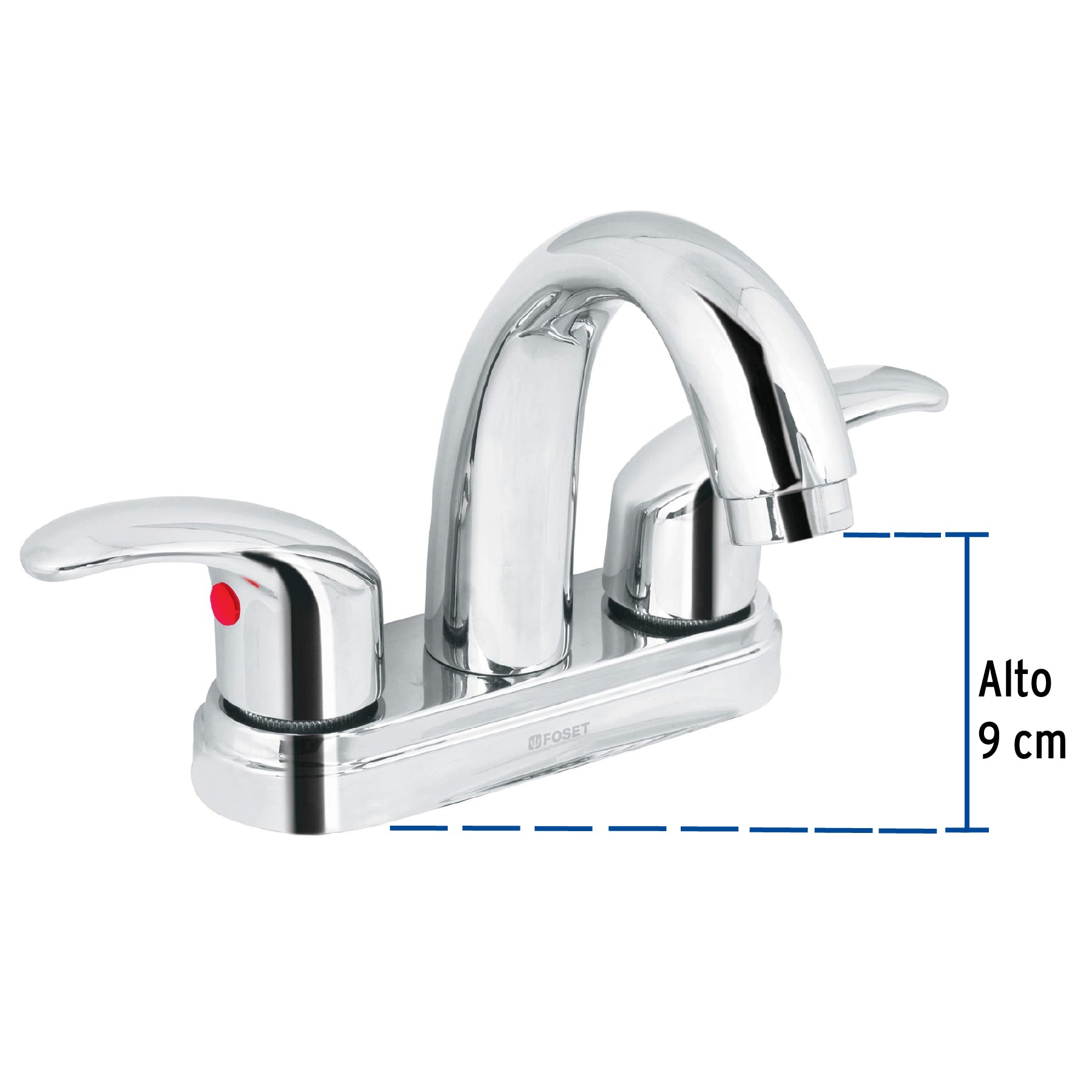 Mezcl. lavabo, manerales palanca, cuello alto, acero inox,Aq