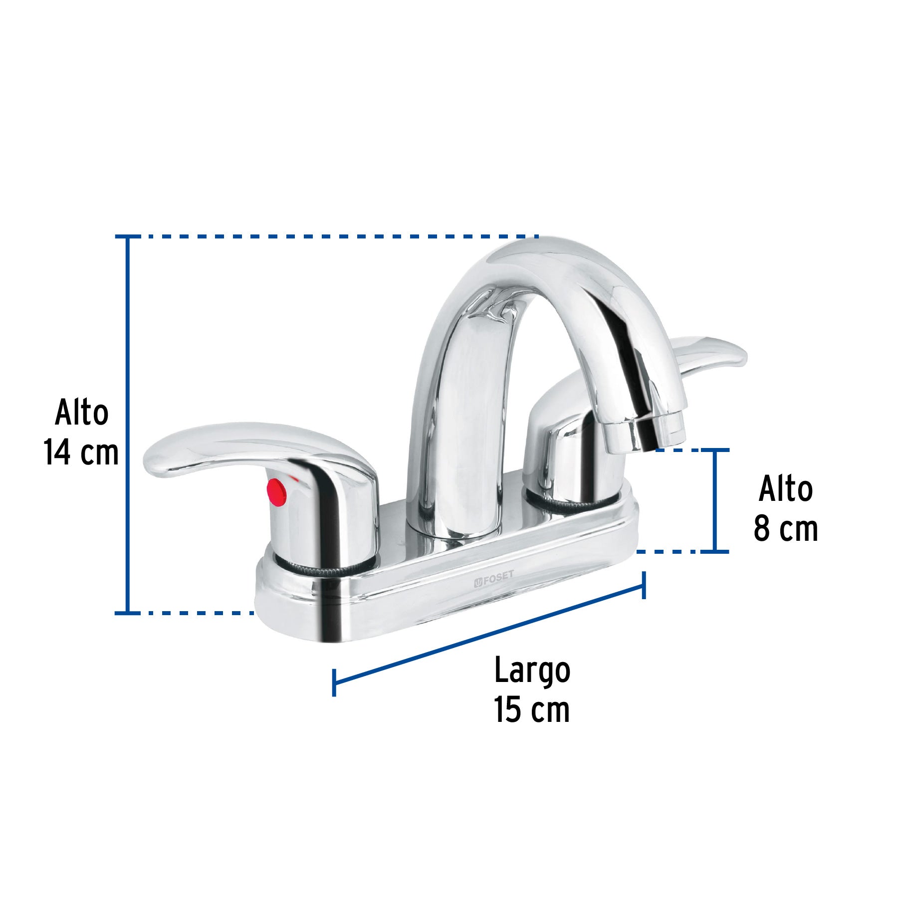 Mezcl. lavabo, manerales palanca, cuello alto, acero inox,Aq