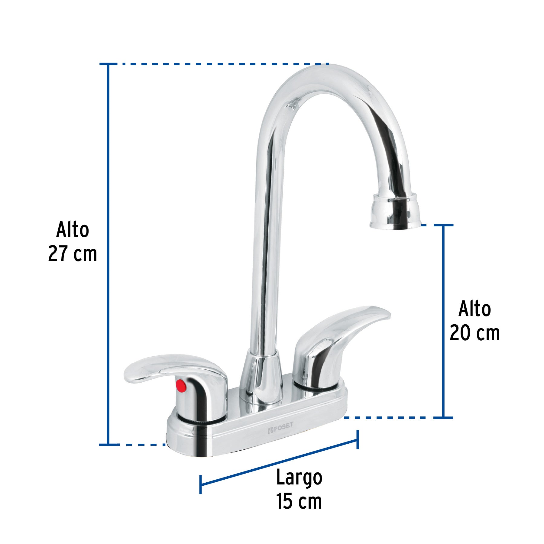 Mezcladora lavabo,tipo bar,manerales palanca,acero inox,Aqua