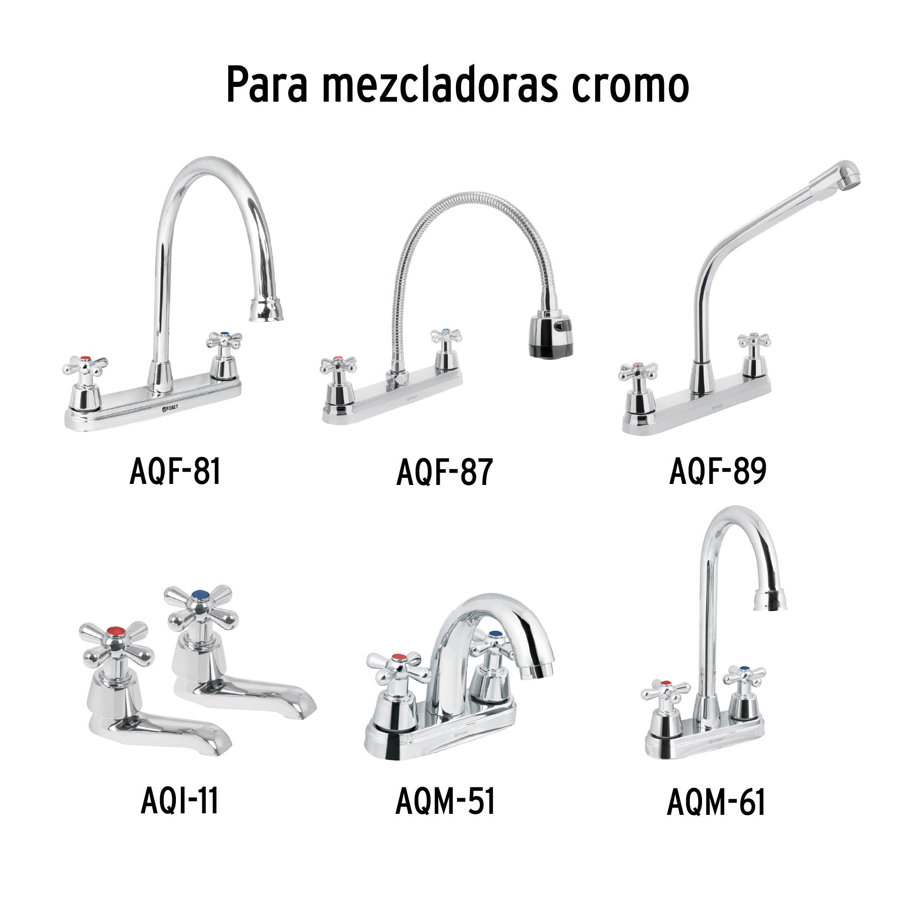 Juego 2 manerales tipo cruceta para lavabo, Aqua