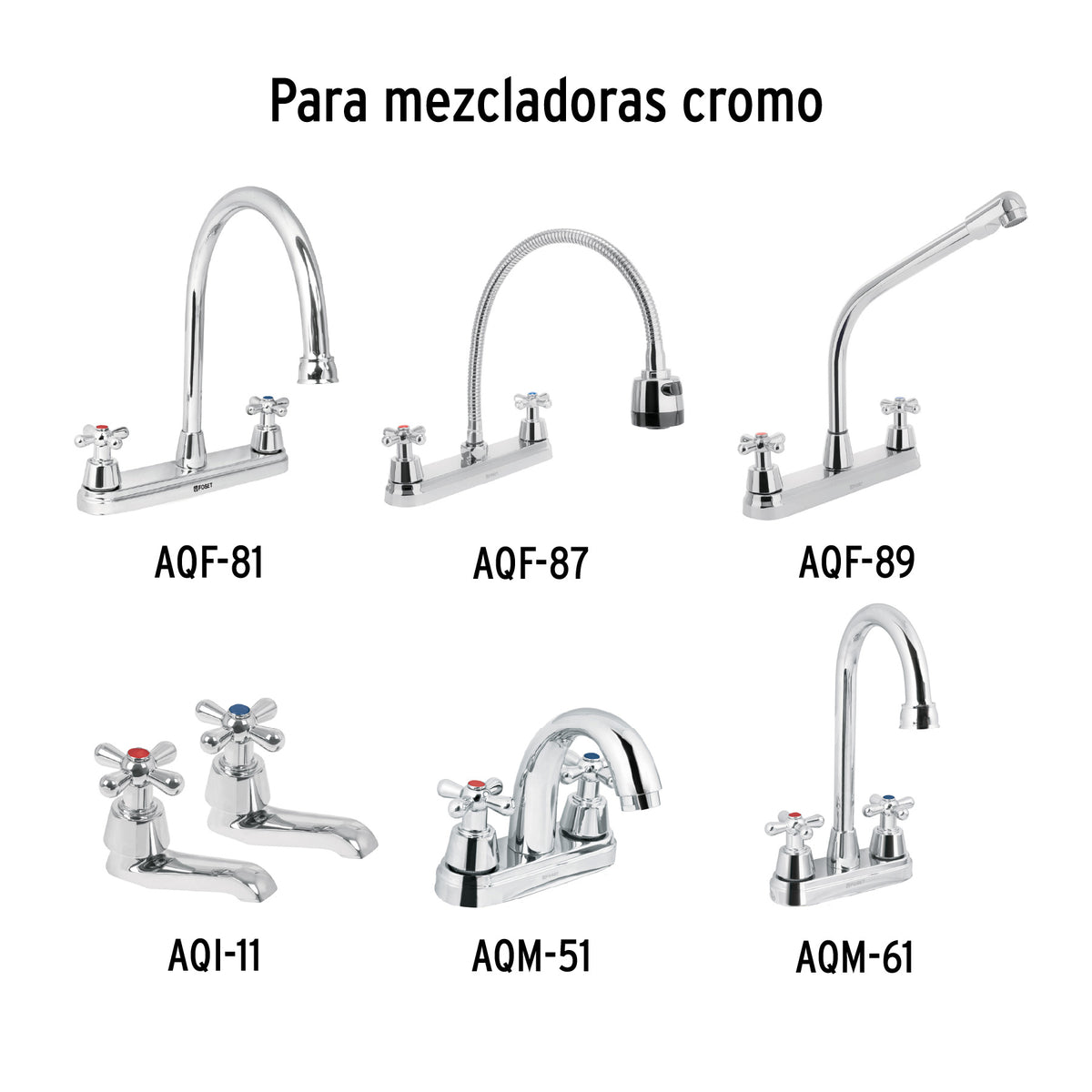 Juego 2 manerales tipo cruceta para lavabo, Aqua