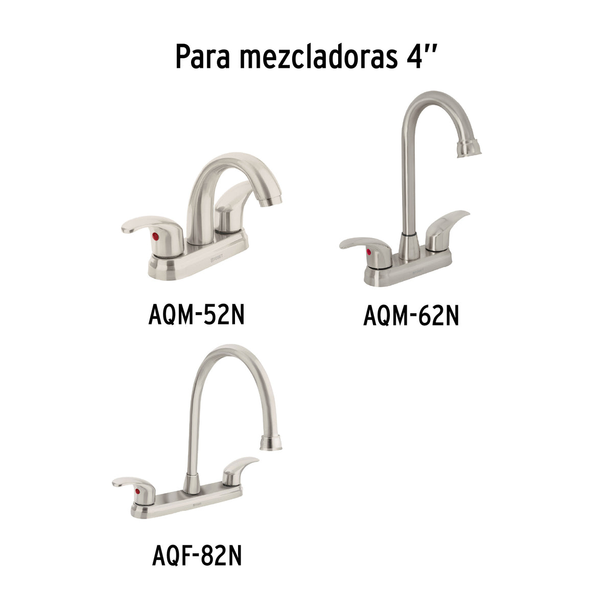 Juego de 2 manerales de palanca para lavabo, satín, Aqua