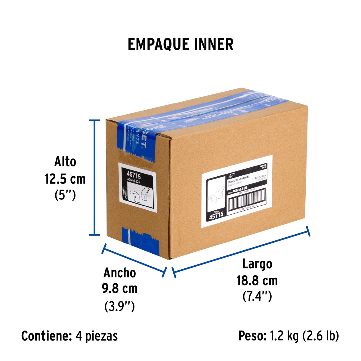 Juego de 2 manerales de palanca para lavabo, satín, Aqua