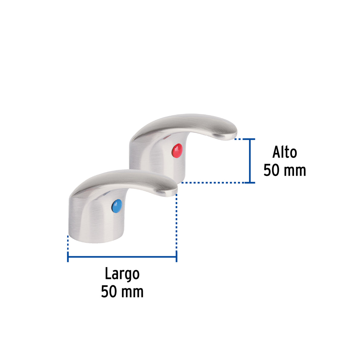Juego de 2 manerales de palanca para lavabo, satín, Aqua