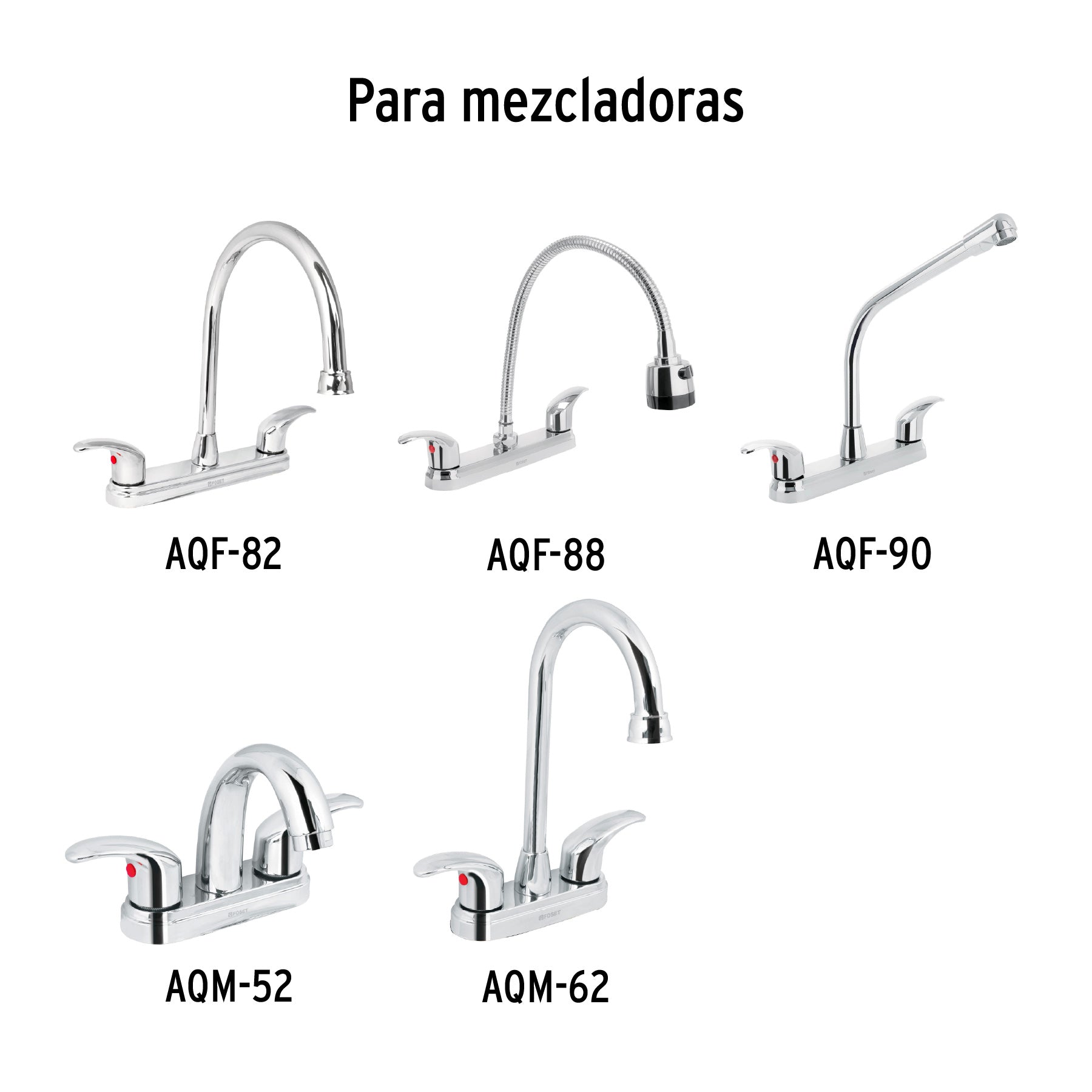 Juego 2 manerales tipo palanca para lavabo, Aqua