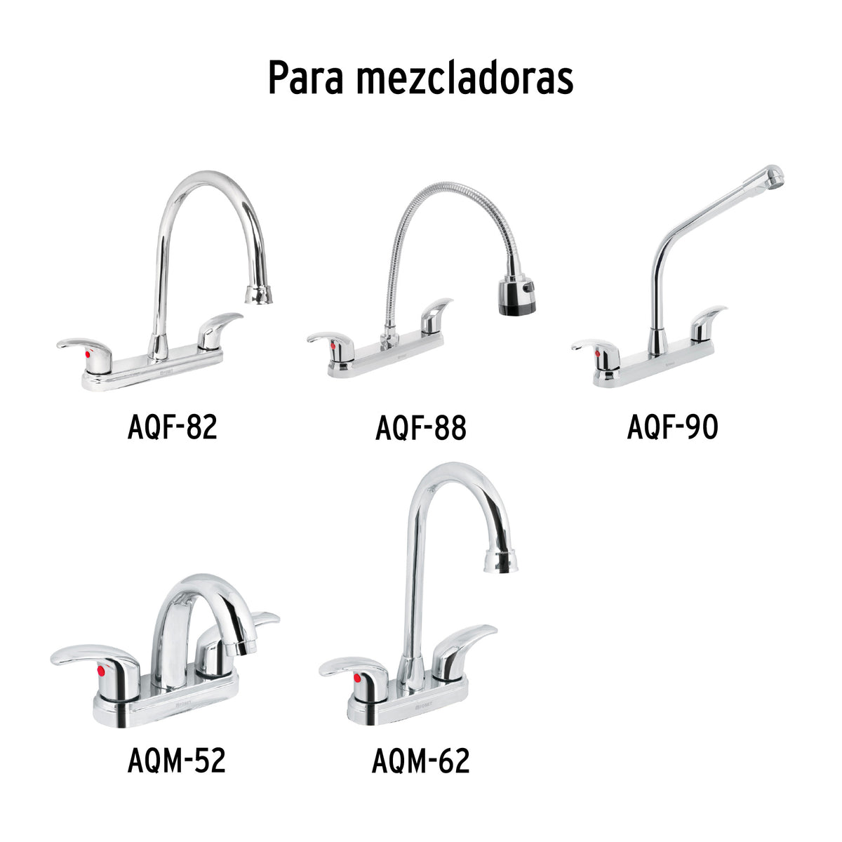 Juego 2 manerales tipo palanca para lavabo, Aqua