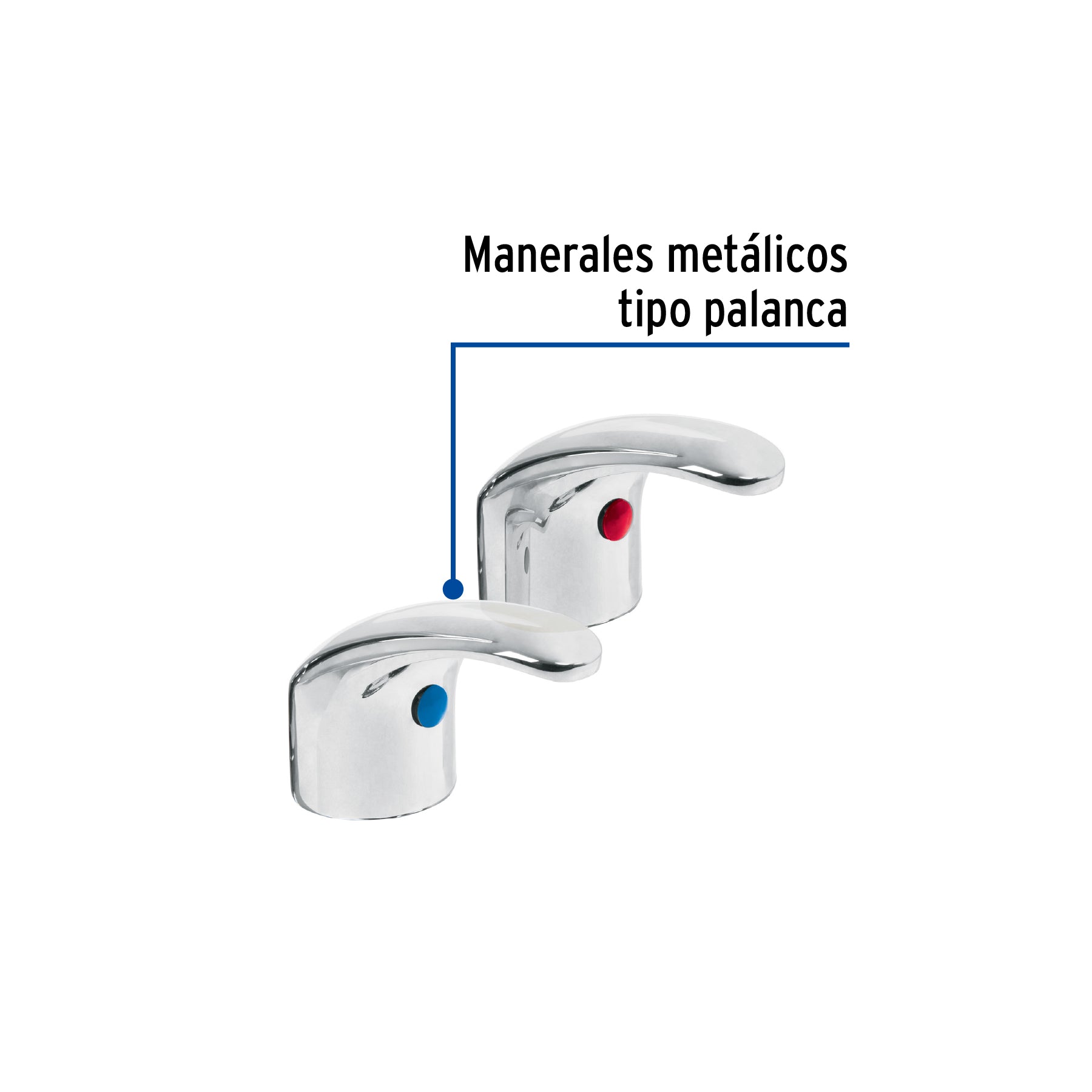 Juego 2 manerales tipo palanca para lavabo, Aqua