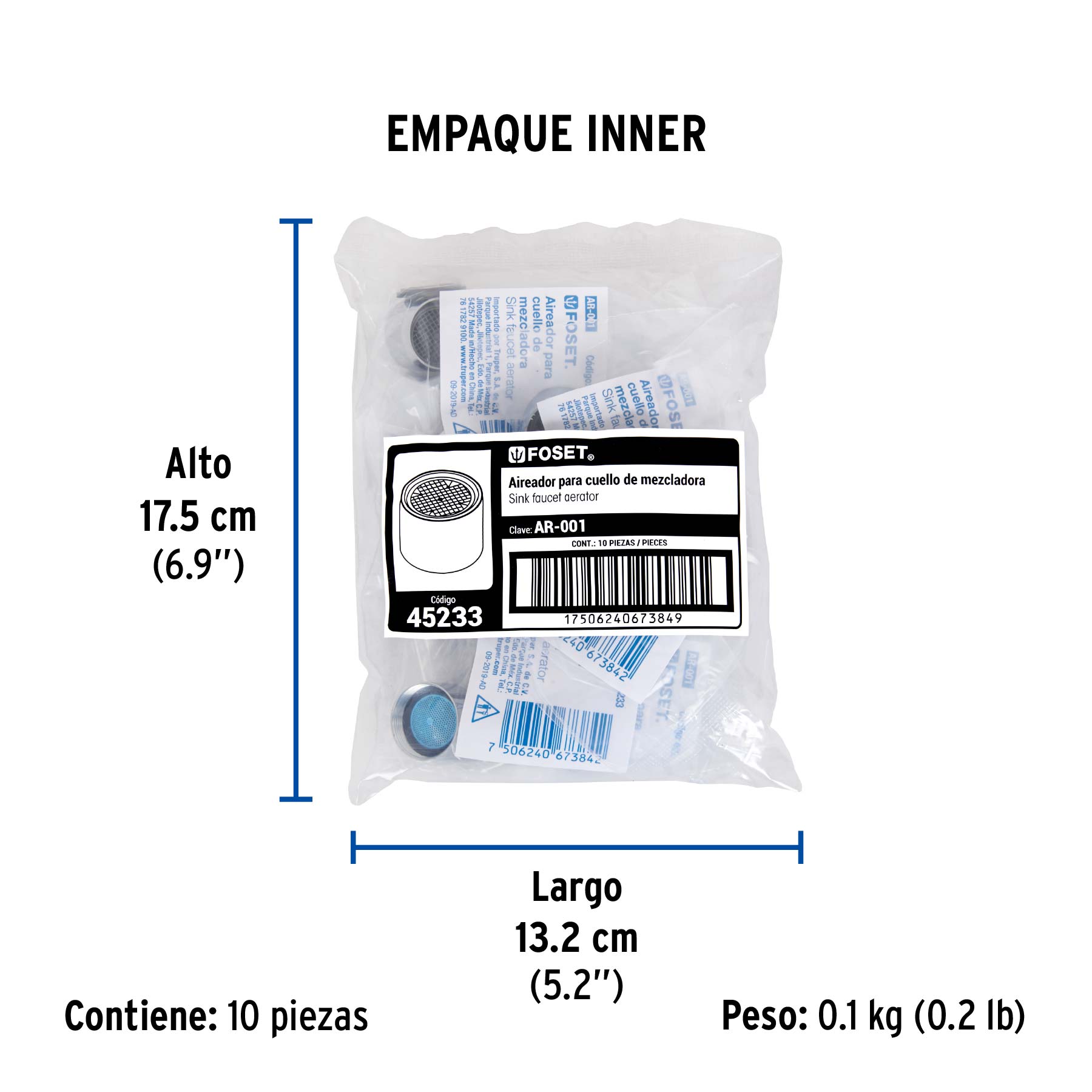 Aireador conexión hembra para cuello de mezcladora