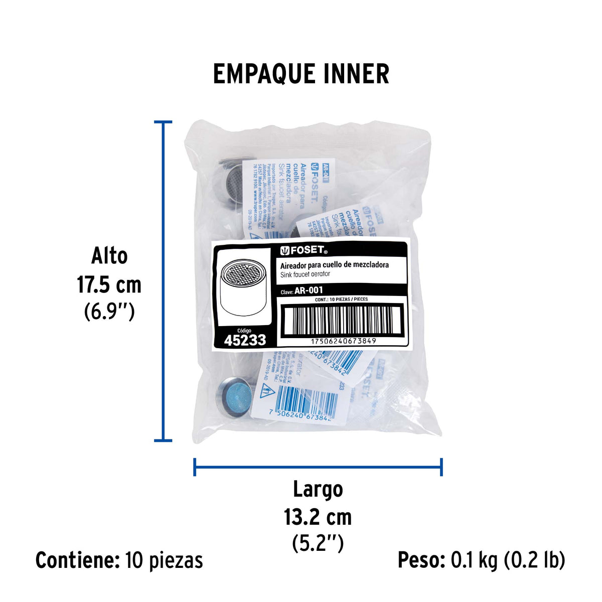 Aireador conexión hembra para cuello de mezcladora