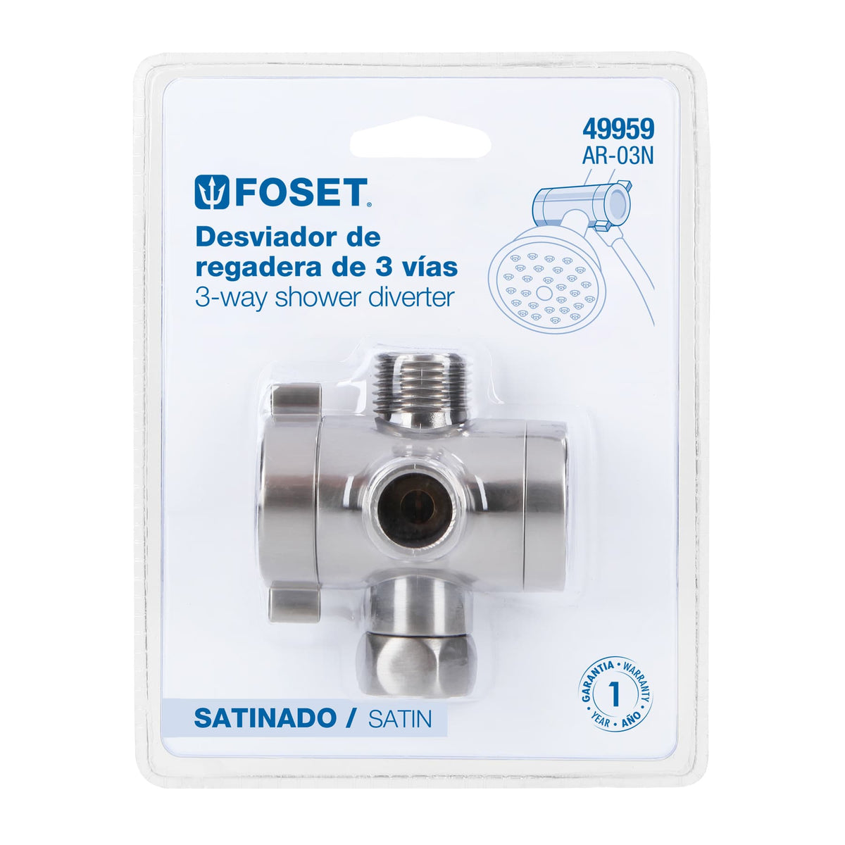 Desviador de 3 vías para brazo, satín