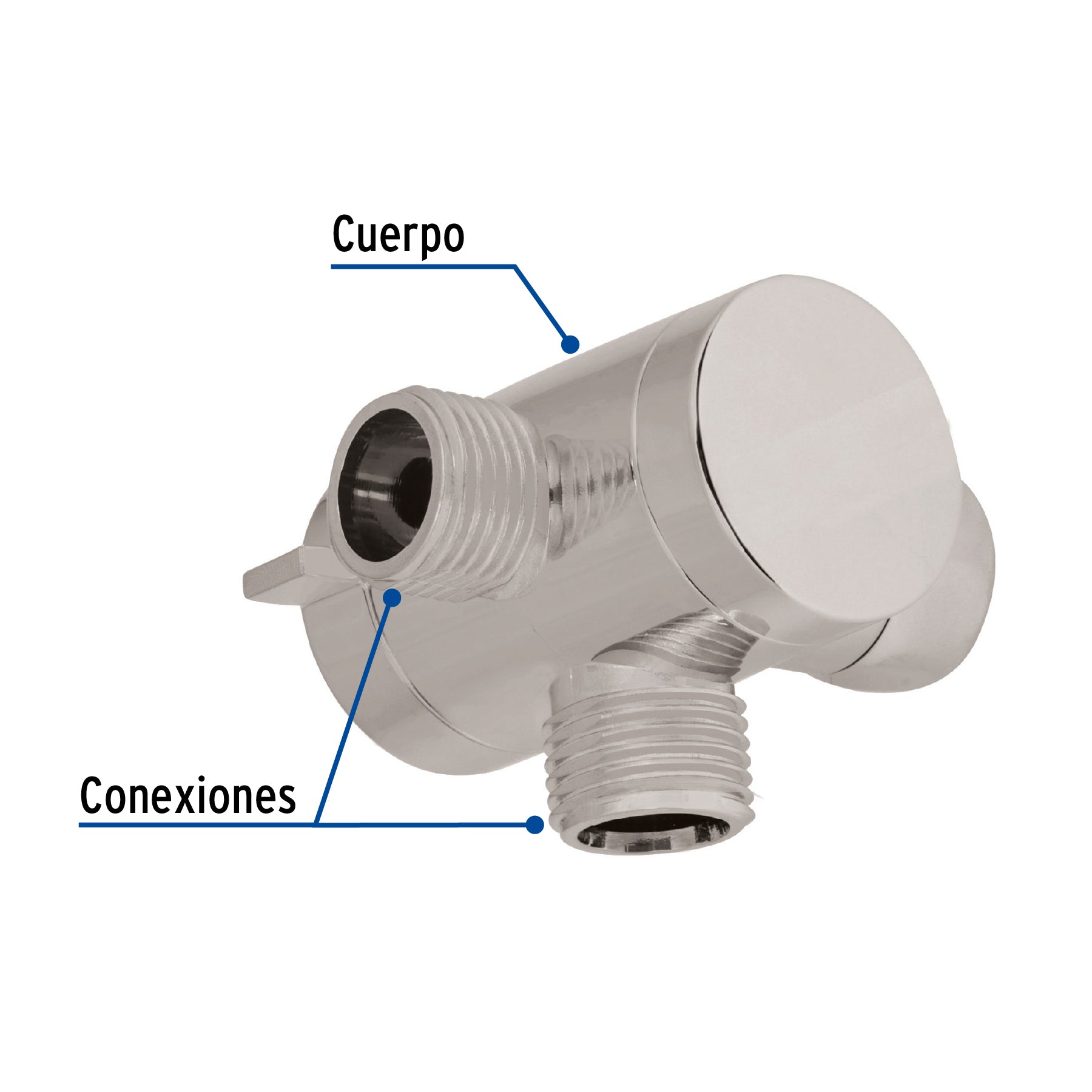 Desviador de 3 vías para brazo, satín