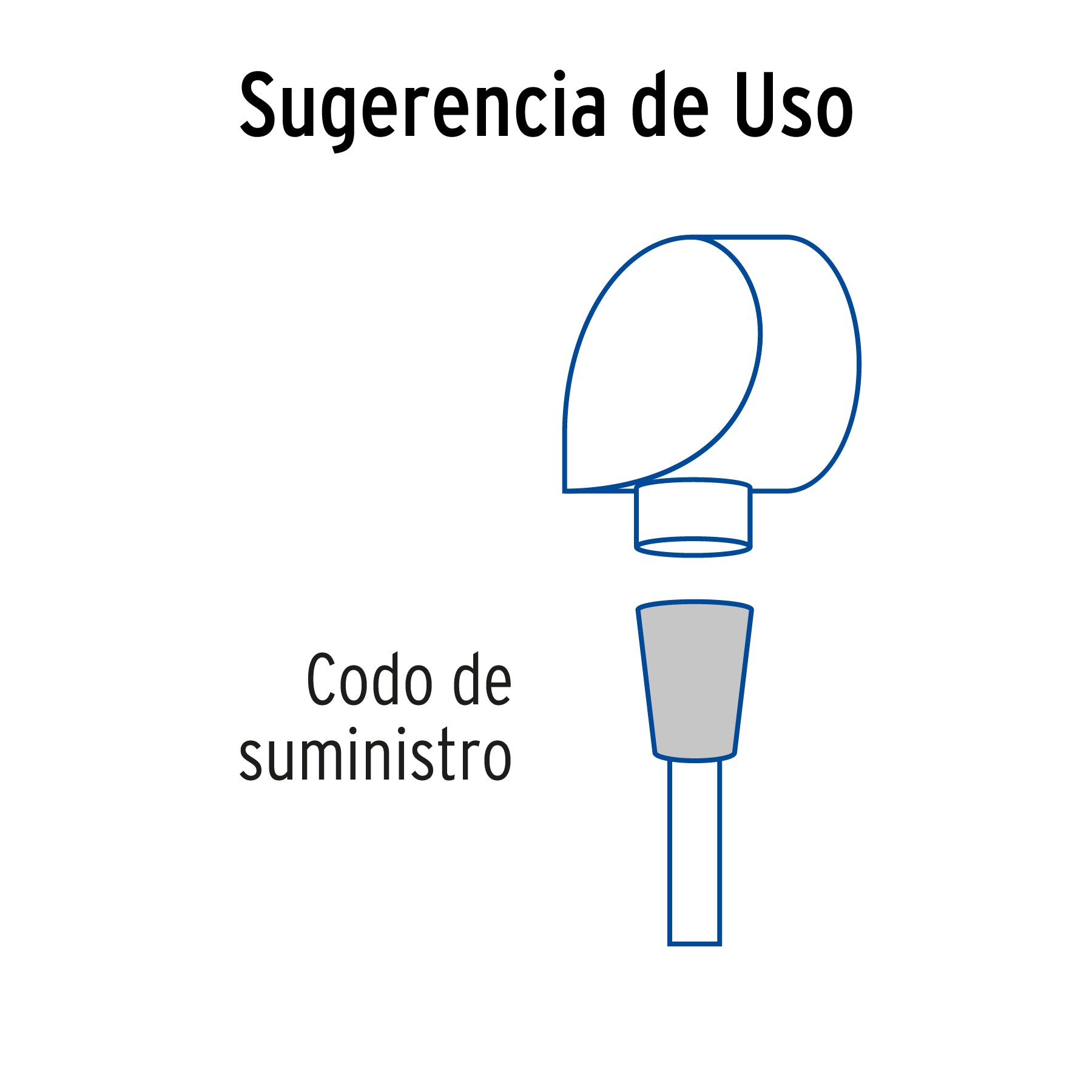 Codo de suministro, cromo