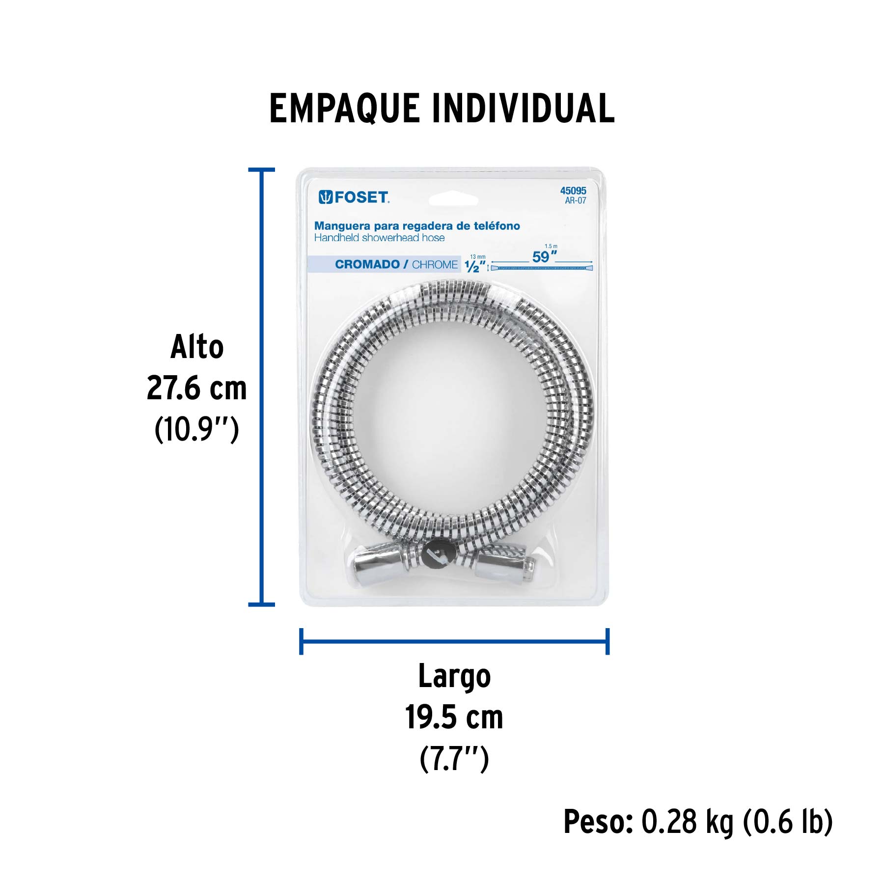 Manguera plástica para regadera, manual