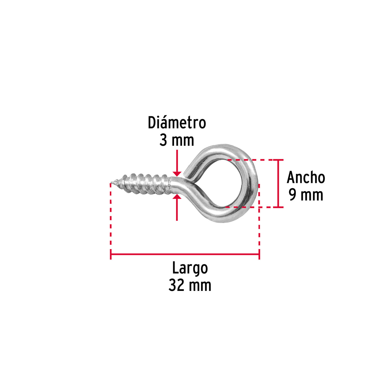 Blíster con 10 armellas cerradas de 18 x 50, Fiero