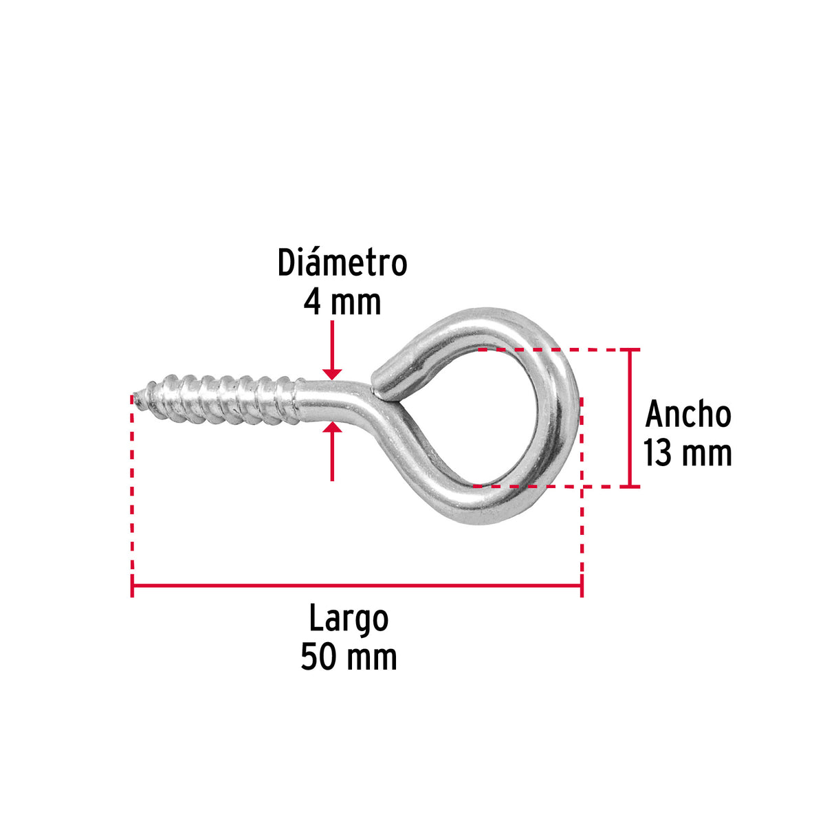 Blíster con 4 armellas cerradas de 21 x 80, Fiero