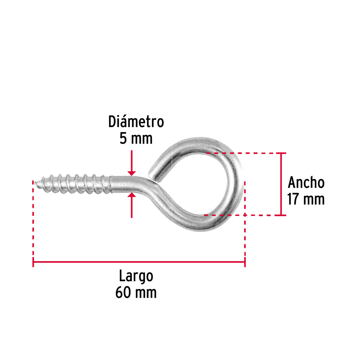 Blíster con 2 armellas cerradas de 22 x 100, Fiero
