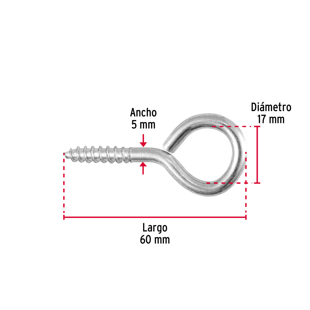 Armella 22 x 100, cerrada, caja con 72 pzas