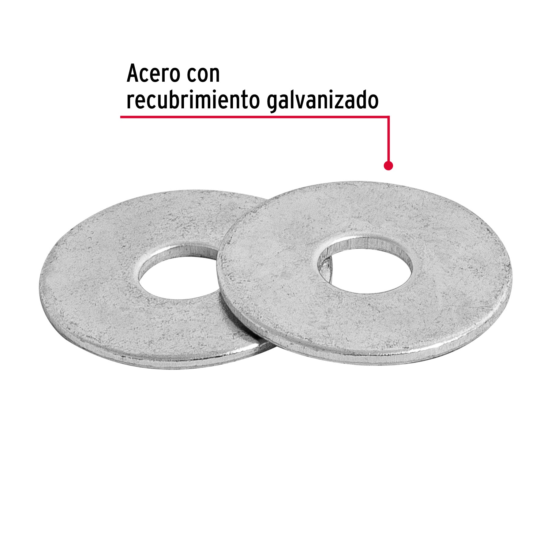 Blíster con 30 arandelas planas de 1/4', Fiero