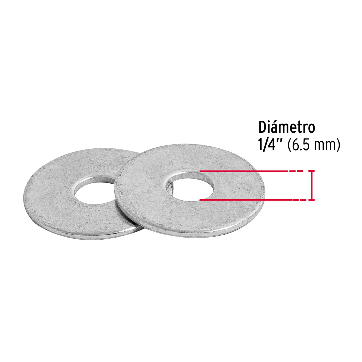 Blíster con 30 arandelas planas de 1/4', Fiero
