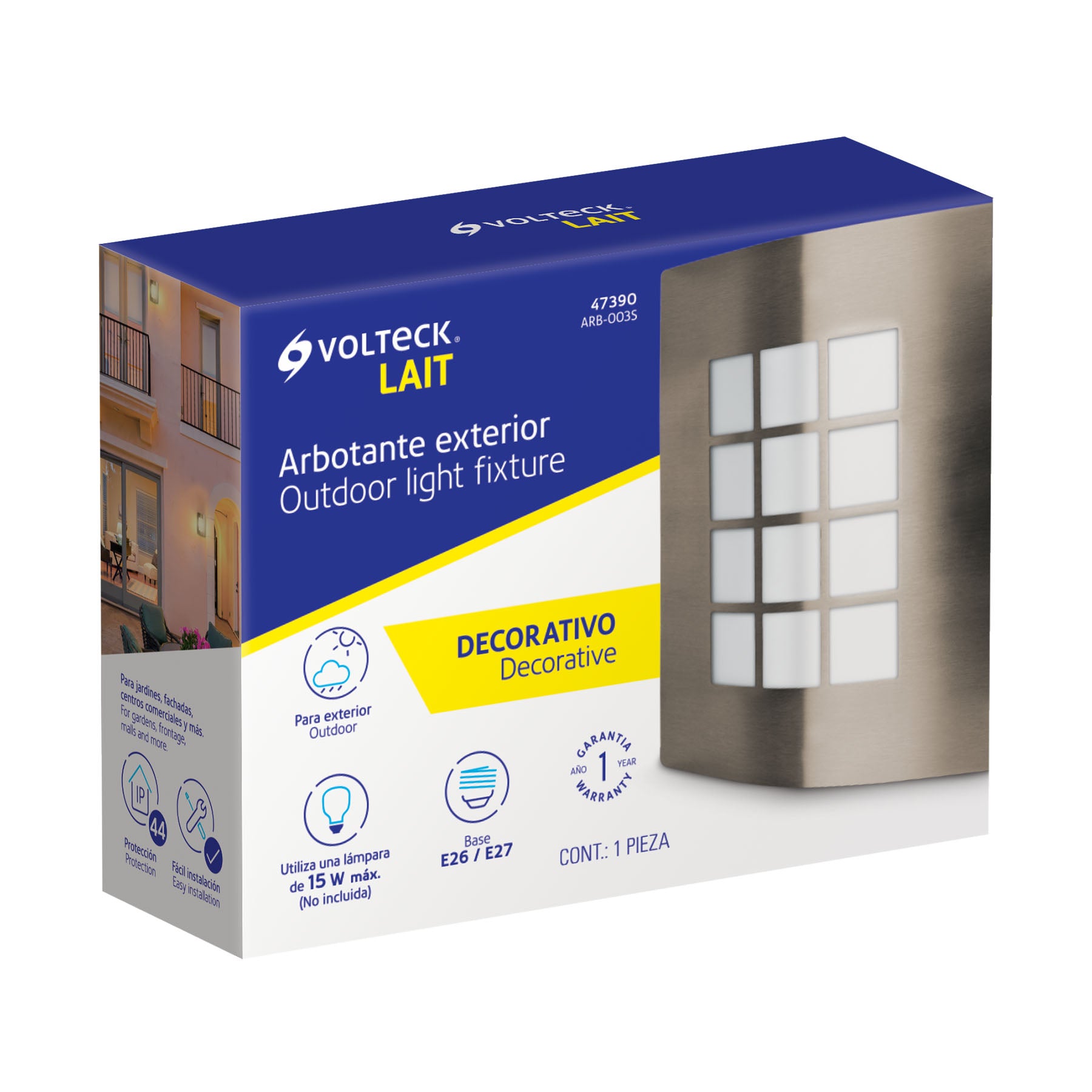 Arbotante exterior, decorativo, 1xE26/E27, 15 W