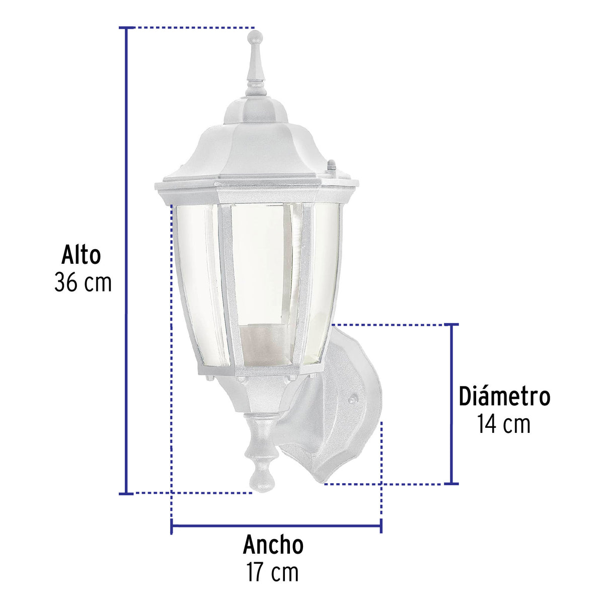 Arbotante farol soportado, blanco, 1XE26